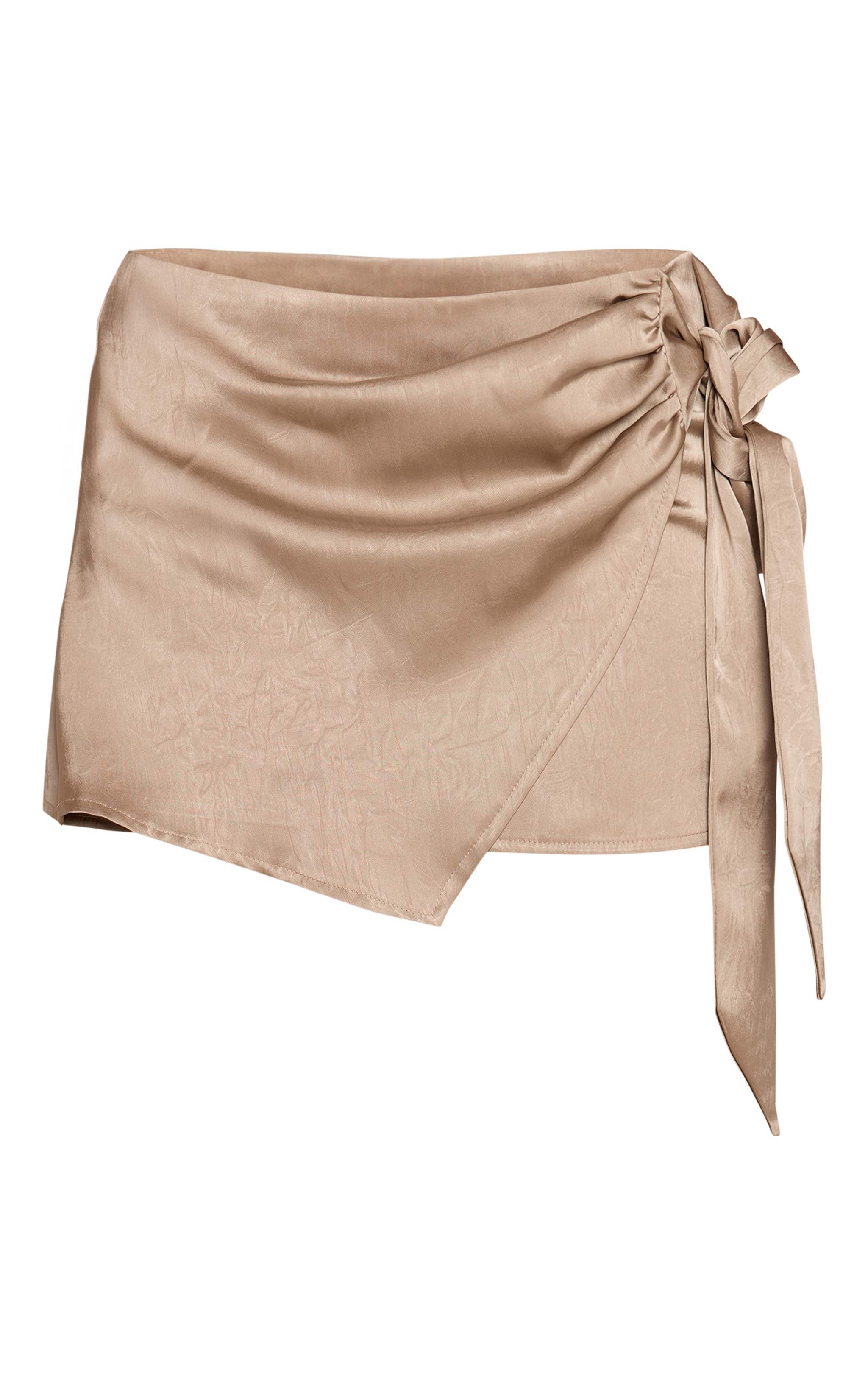 Sage Satin Knot Detail Mini Skirt image 6