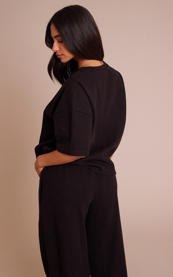 Petite Black Soft Touch Boxy T-shirt image 2