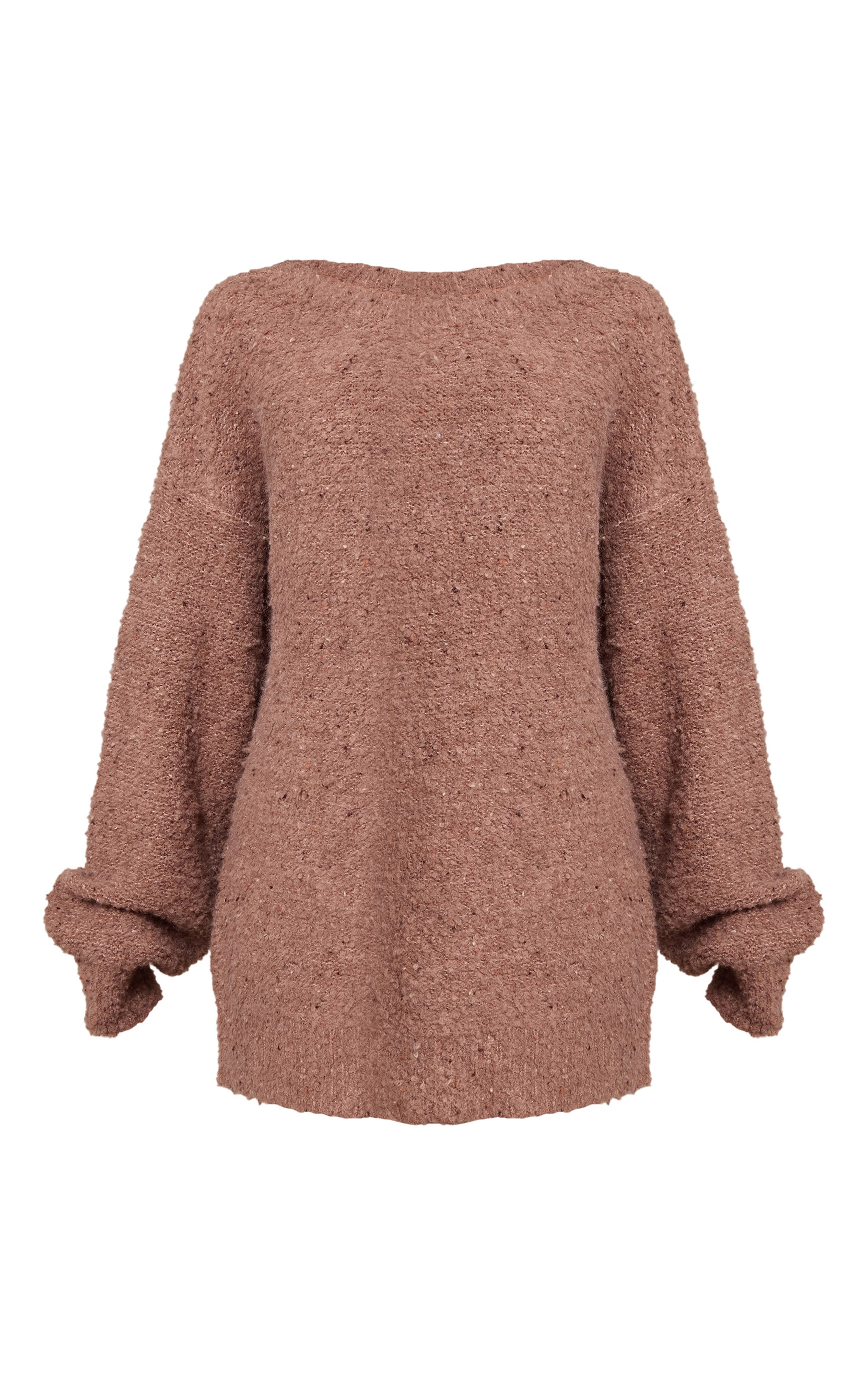 Petite Chocolate Open Back Knitted Dress image 5