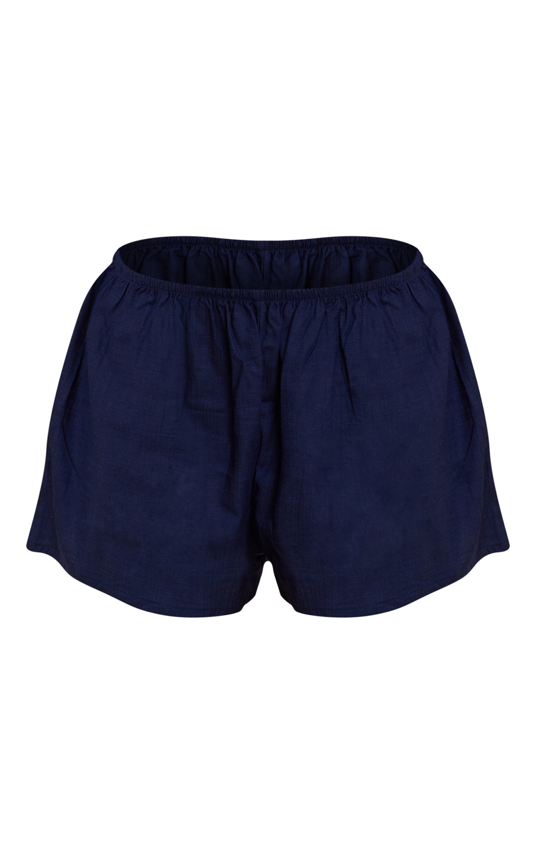 Petite Navy Linen Look Shorts image 6