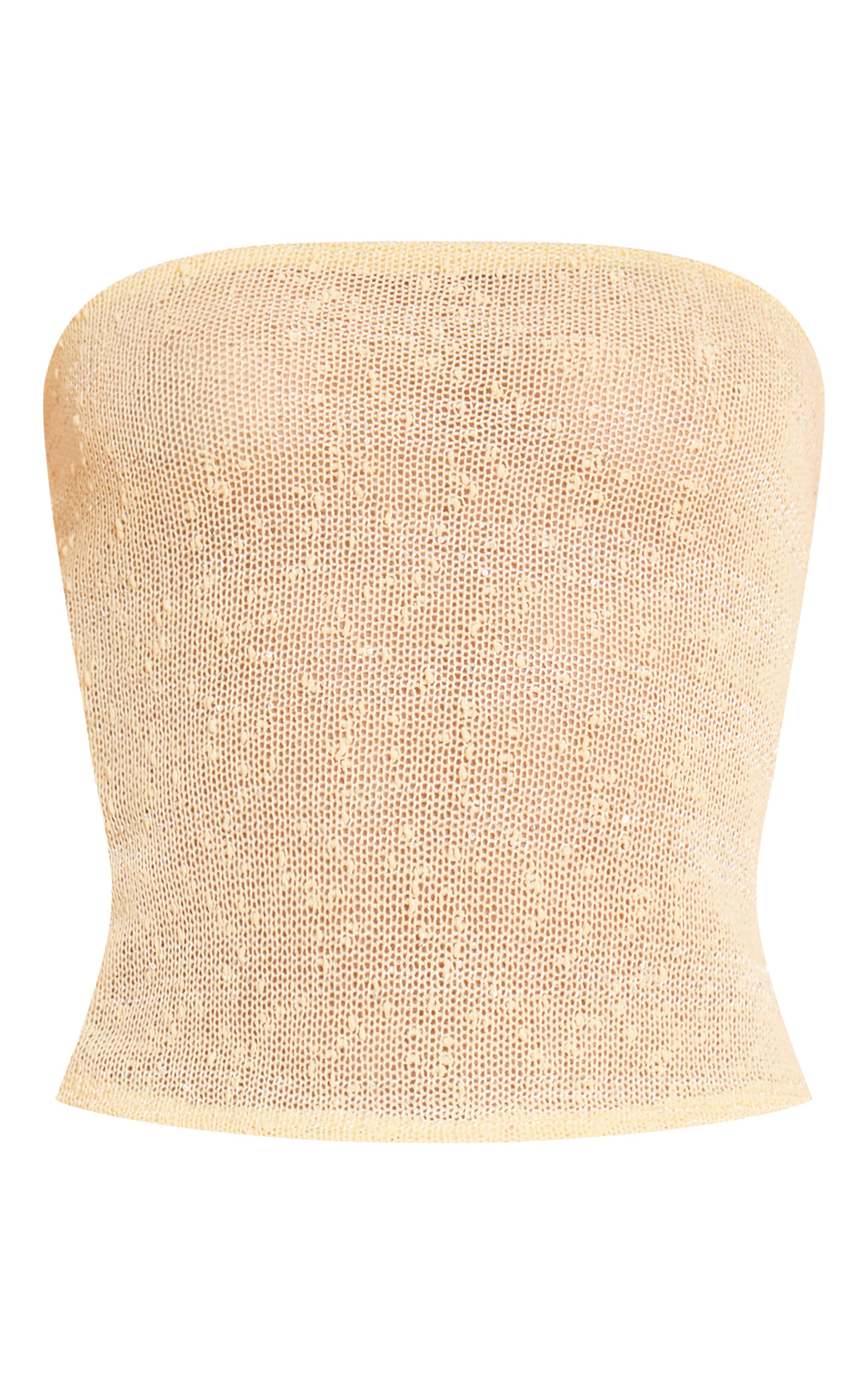 Pale Lime Textured Sequin Bandeau Top image 5