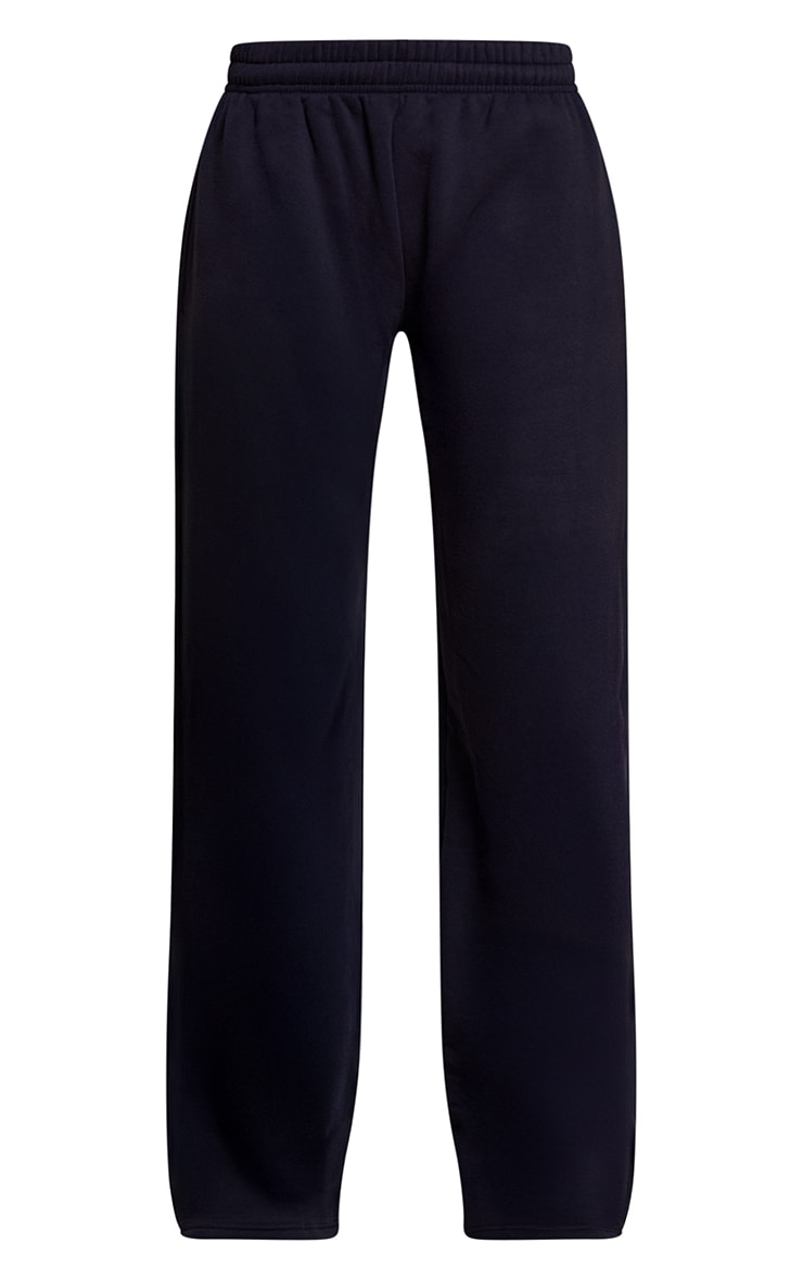 Jogging droit en coton polaire bleu marine image 5