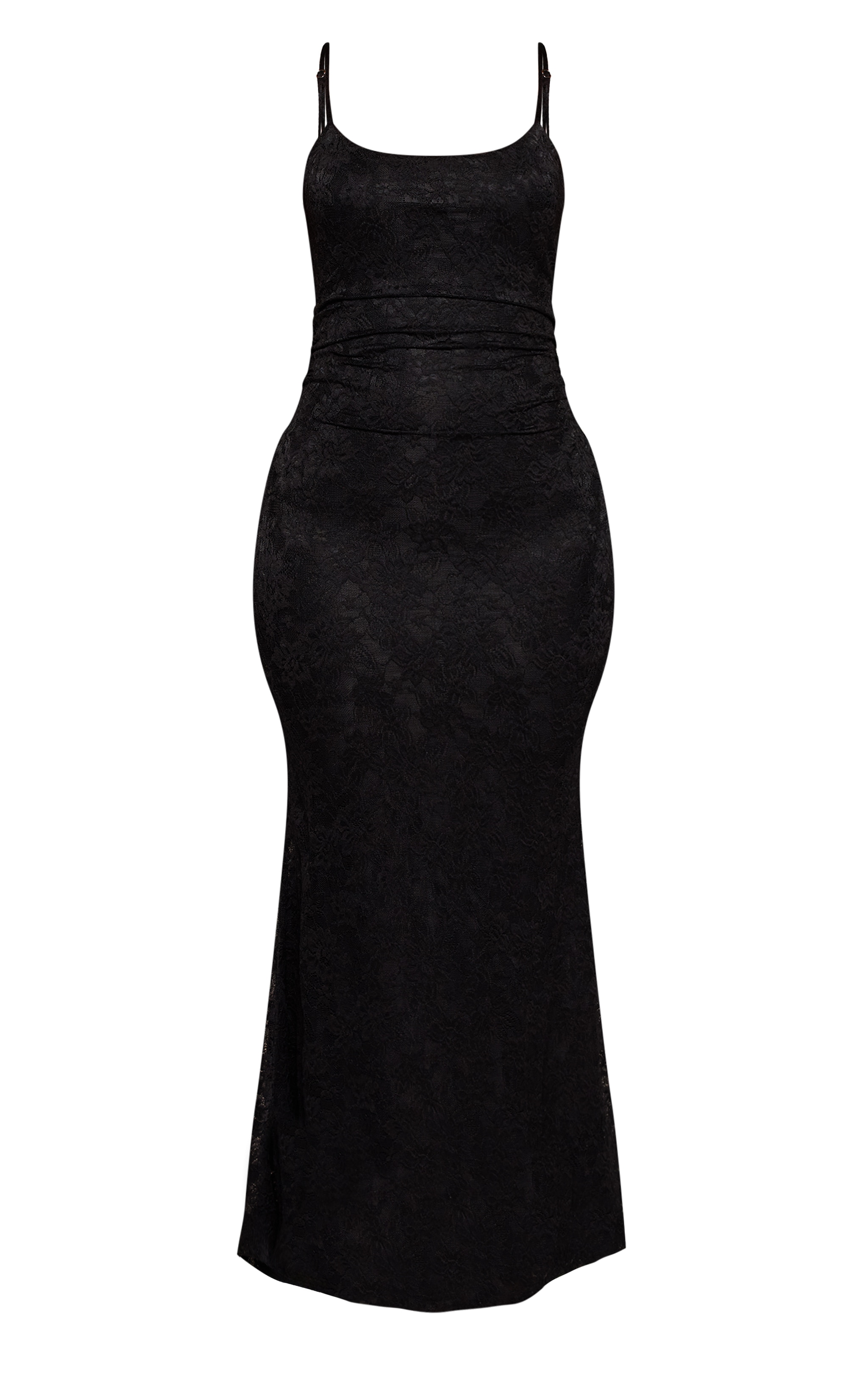 Petite Black Lace Overlay Strappy Flowy Maxi Dress image 5