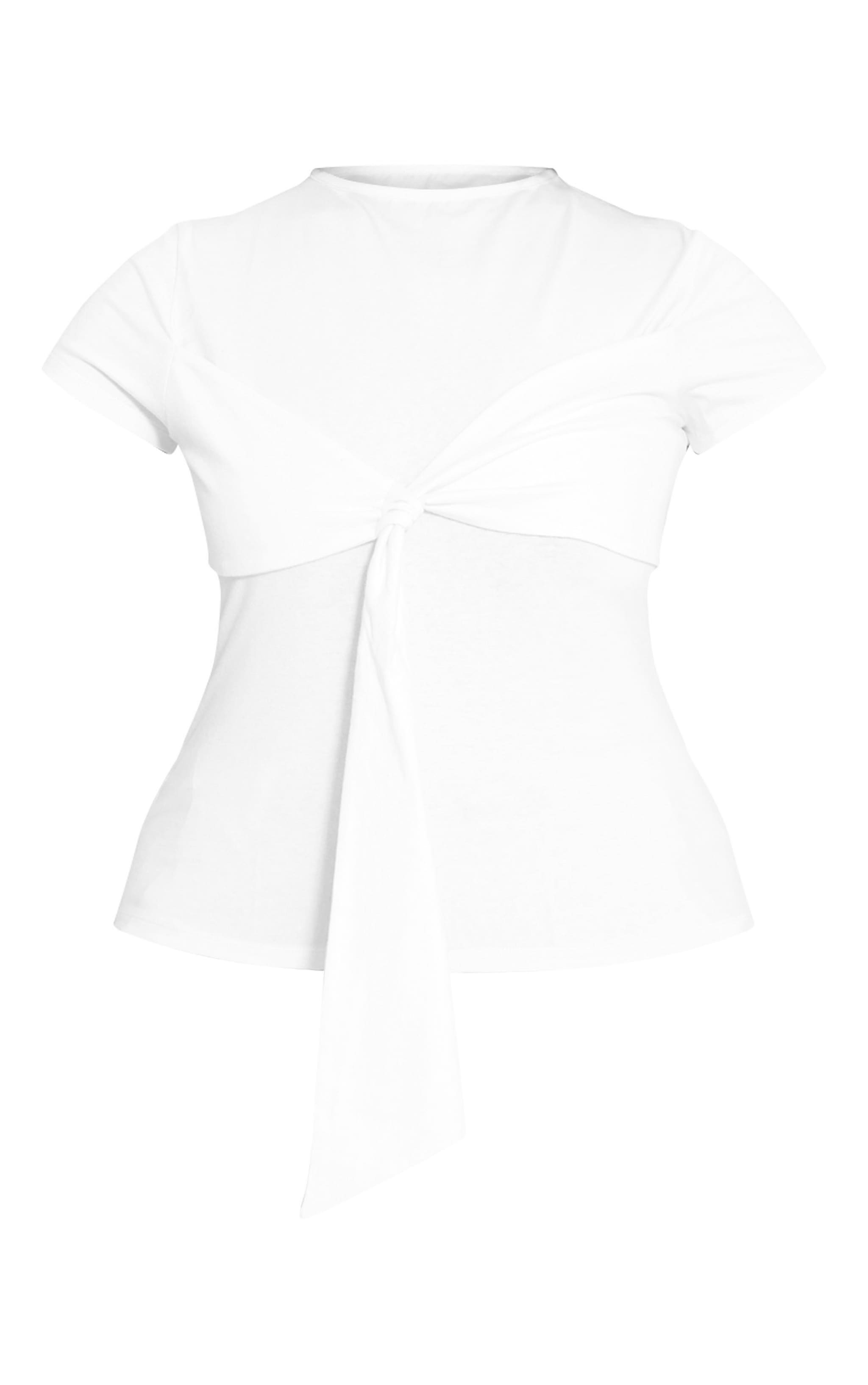 SHAPE WHITE TWIST DETAIL BOAT NECK TOP image 5
