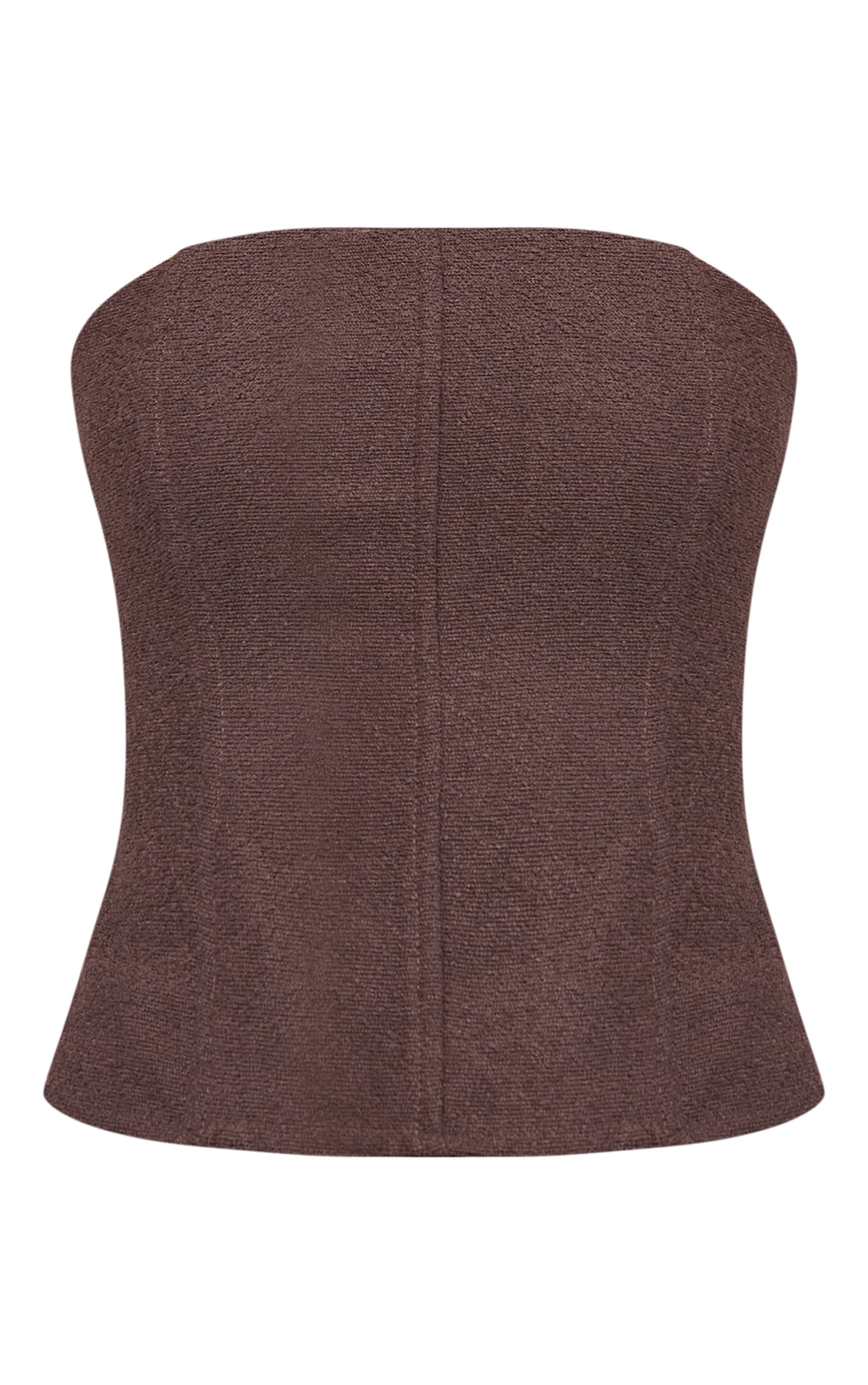 Dark Brown Boucle Boned Corset image 5