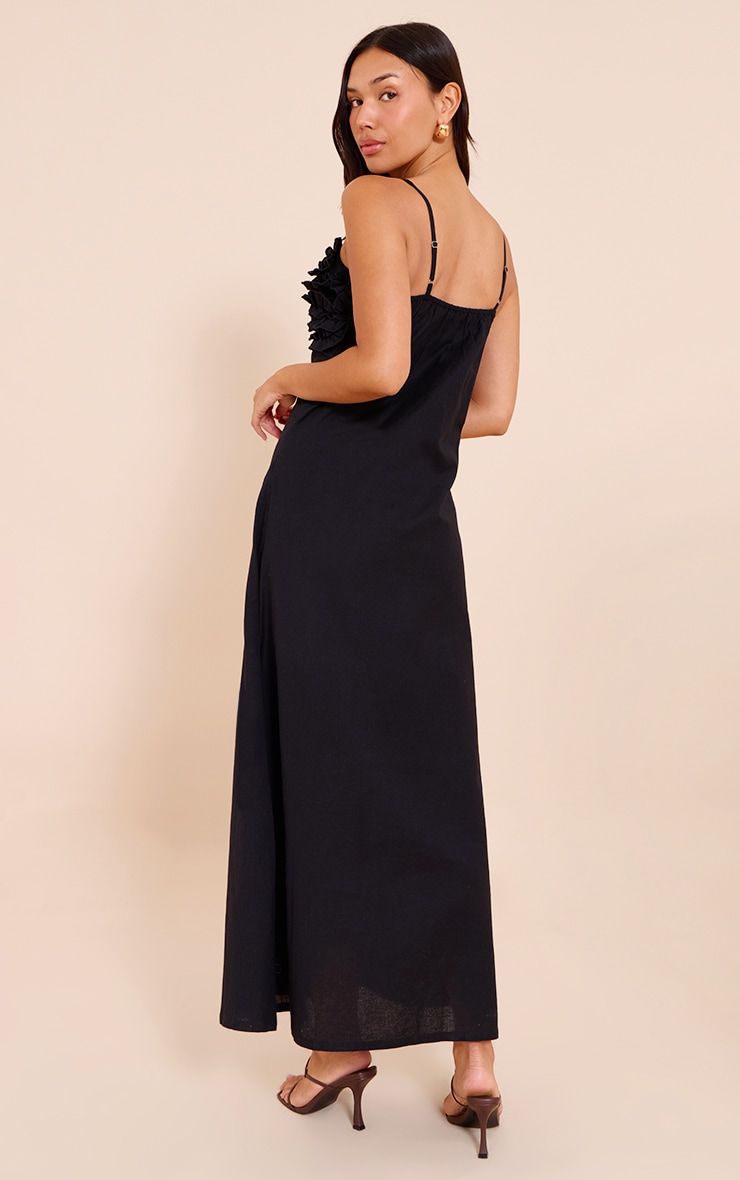 Black Floral Bust Maxi Dress image 2