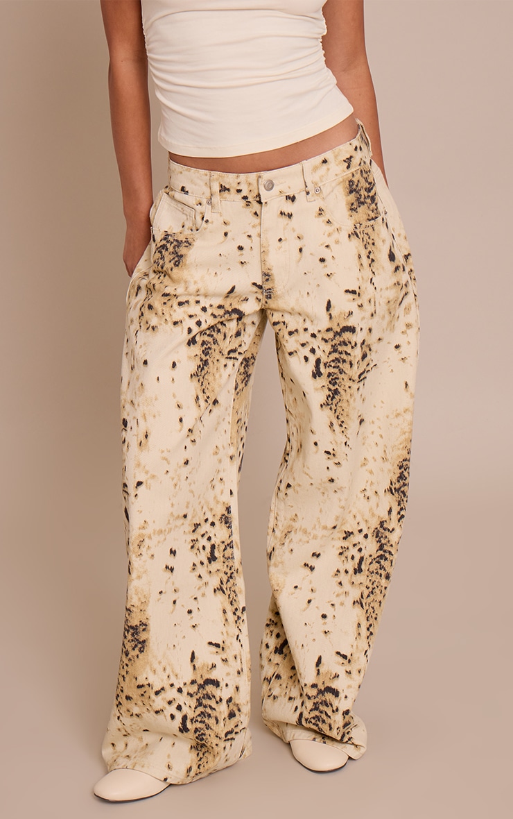 Snow Leopard Slouchy Wide Leg Jeans image 2