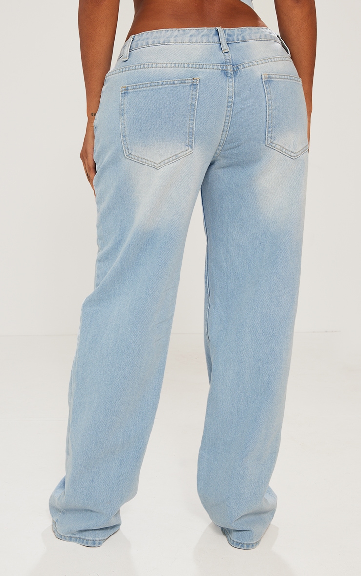 Shape Light Blue Washed Denim Wide Leg Jeans image 3