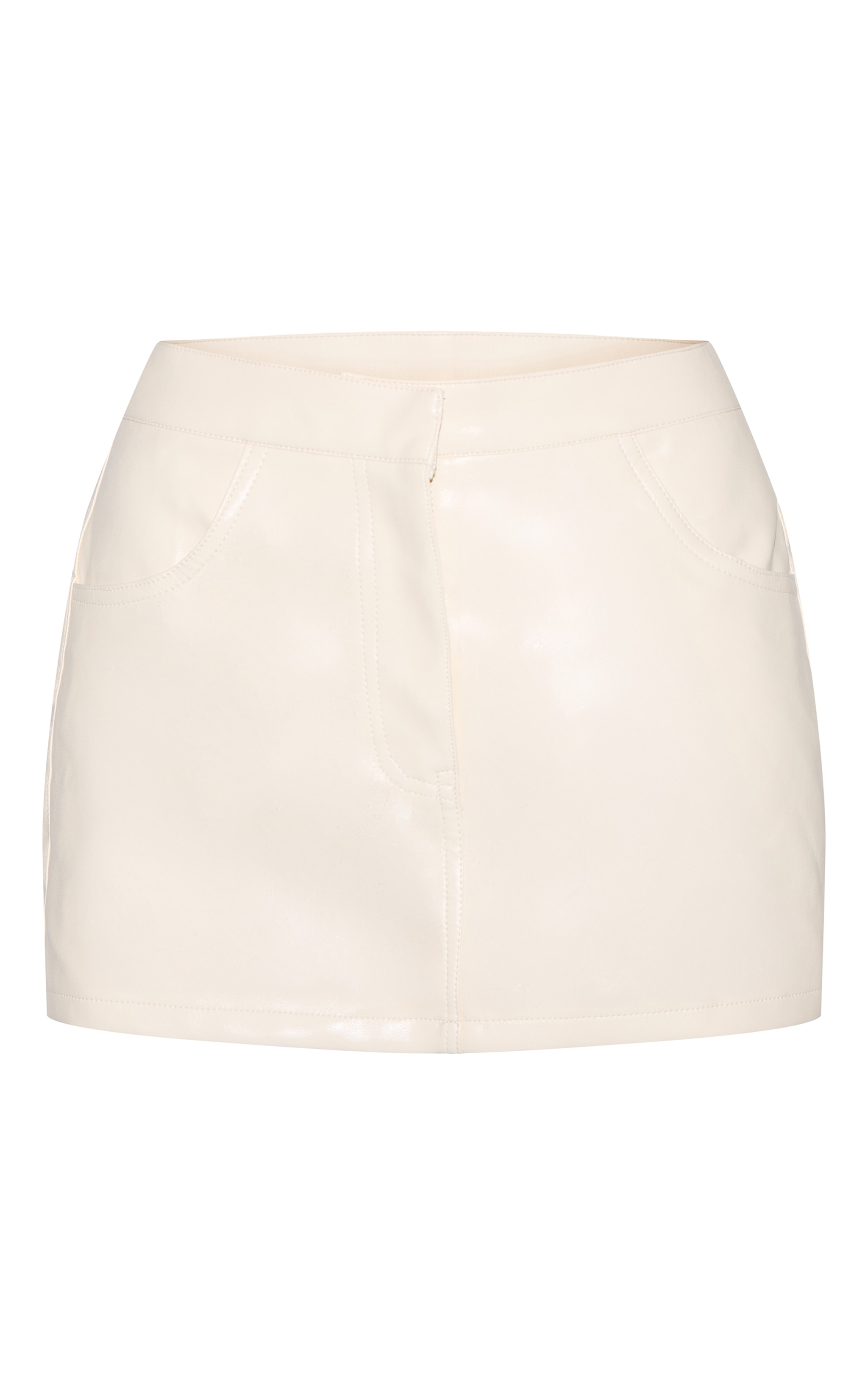 Jupe courte en PU couleur crème au beurre image 6