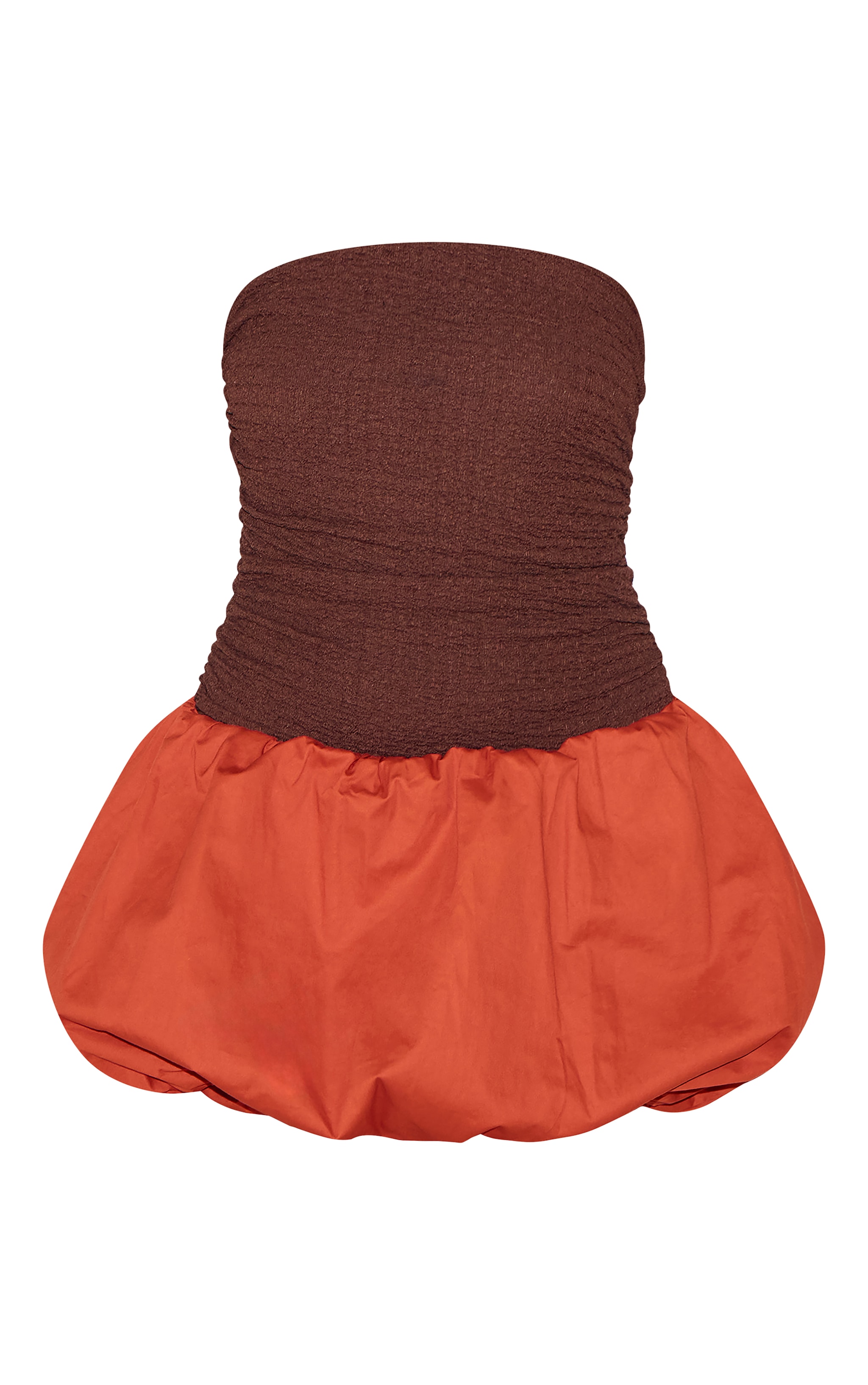 Rust Cotton Puffball Mini Skirt image 1