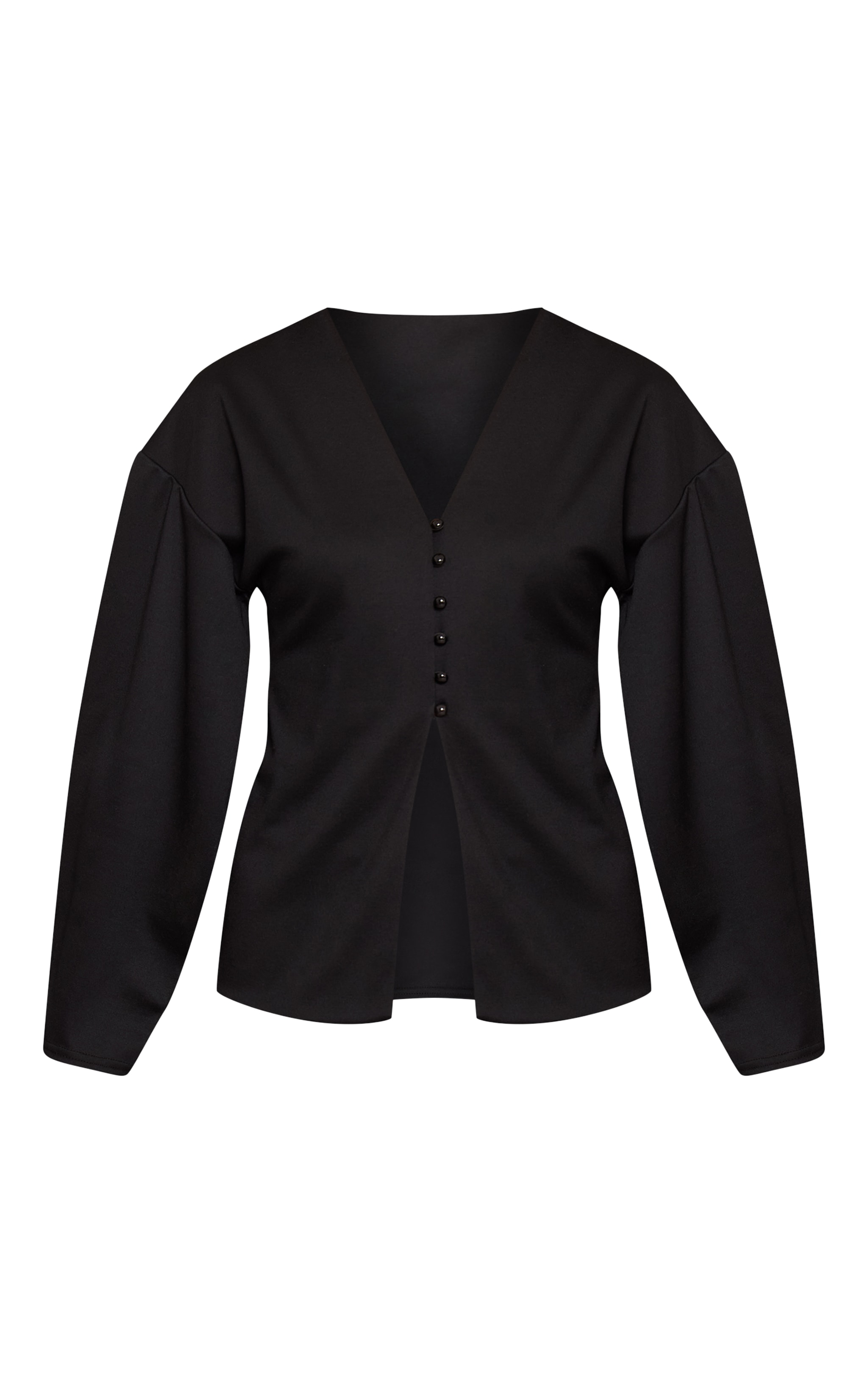 Black Cocoon Sleeve Detail Button Down Top  image 5