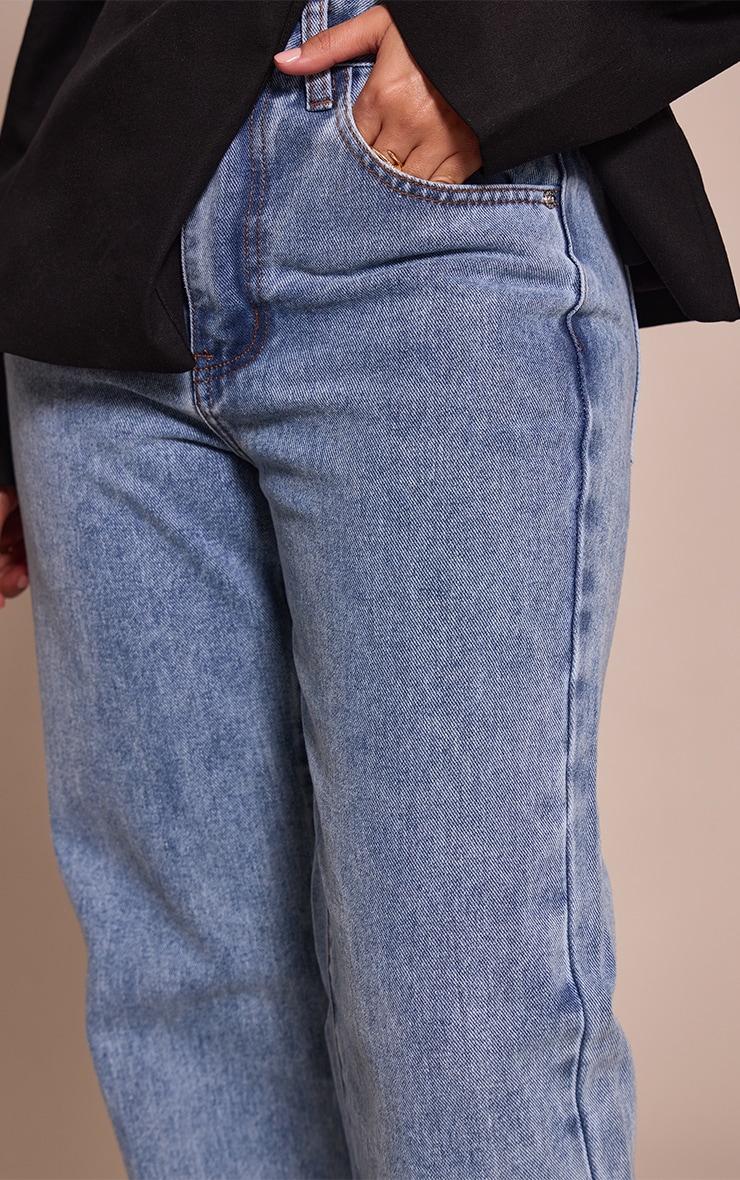 Petite Light Blue Long Leg Straight Jeans image 4