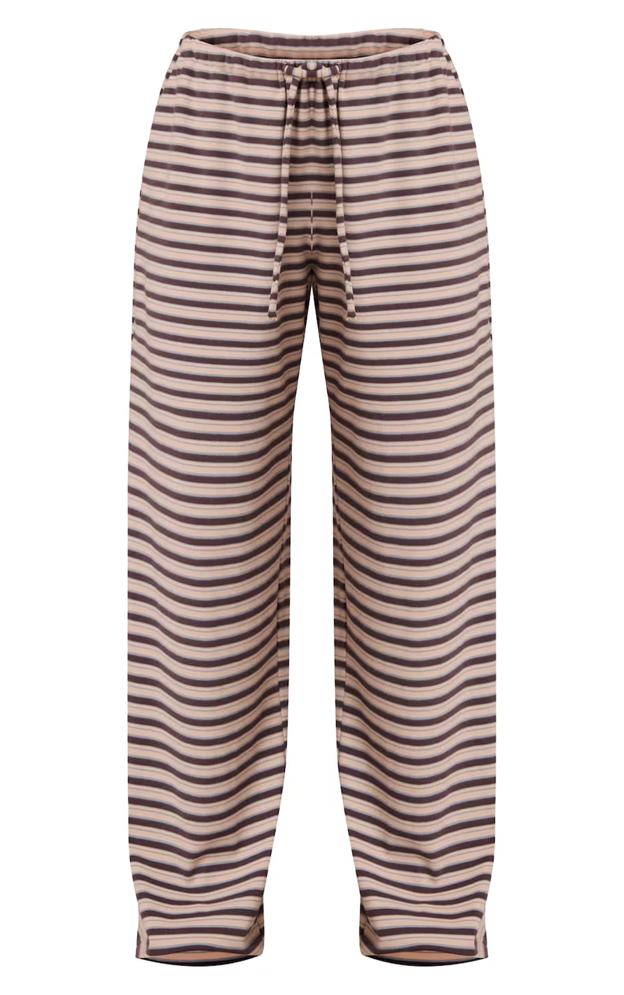 Tall Brown Striped Soft Fleece Straight Leg Sweatpants image 5