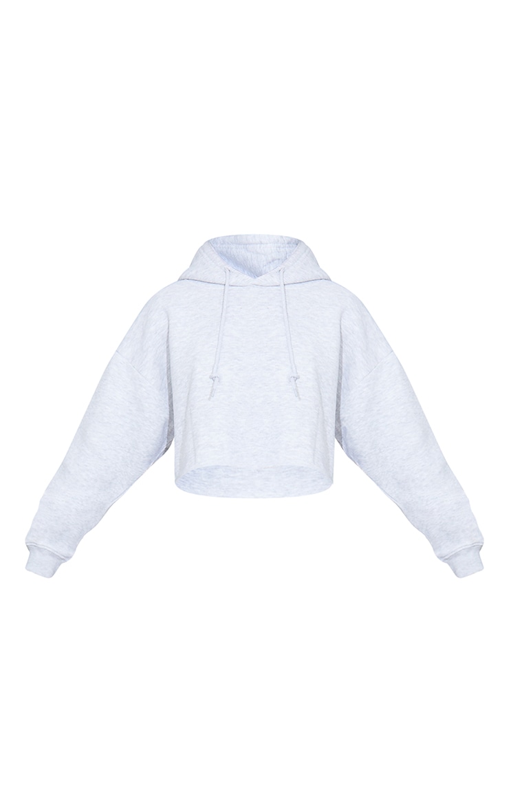 Ash Grey Oversized Sweat Crop Hoodie image 5