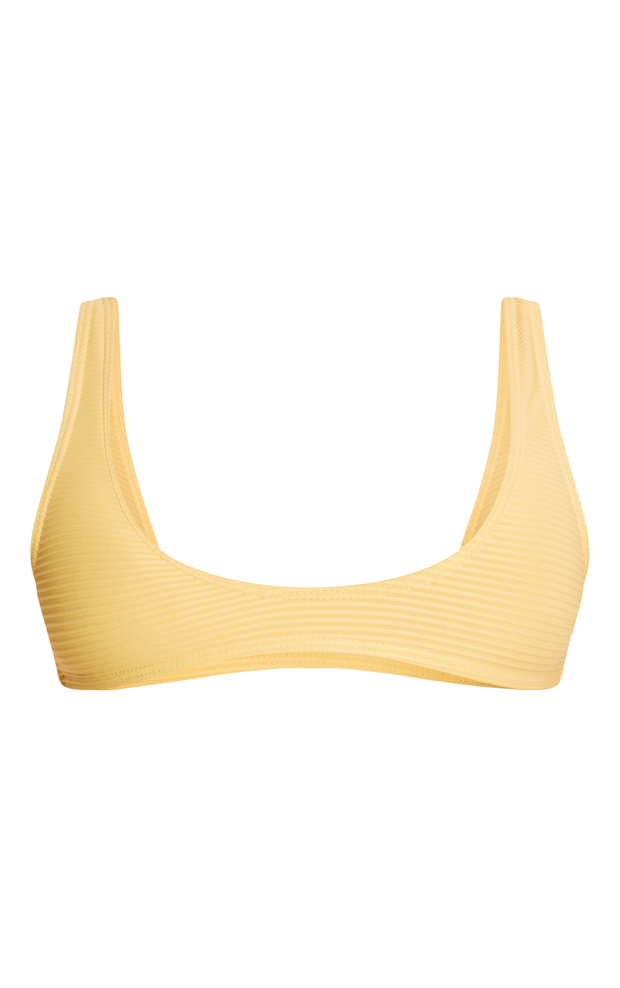 Lemon Ribbed Plunge Bikini Top image 5