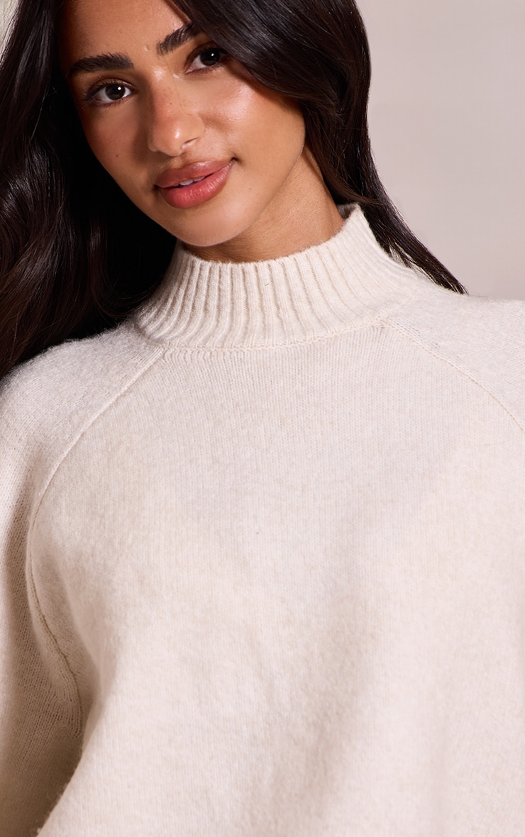 Petite Cream Knit Turtleneck Sweater image 4