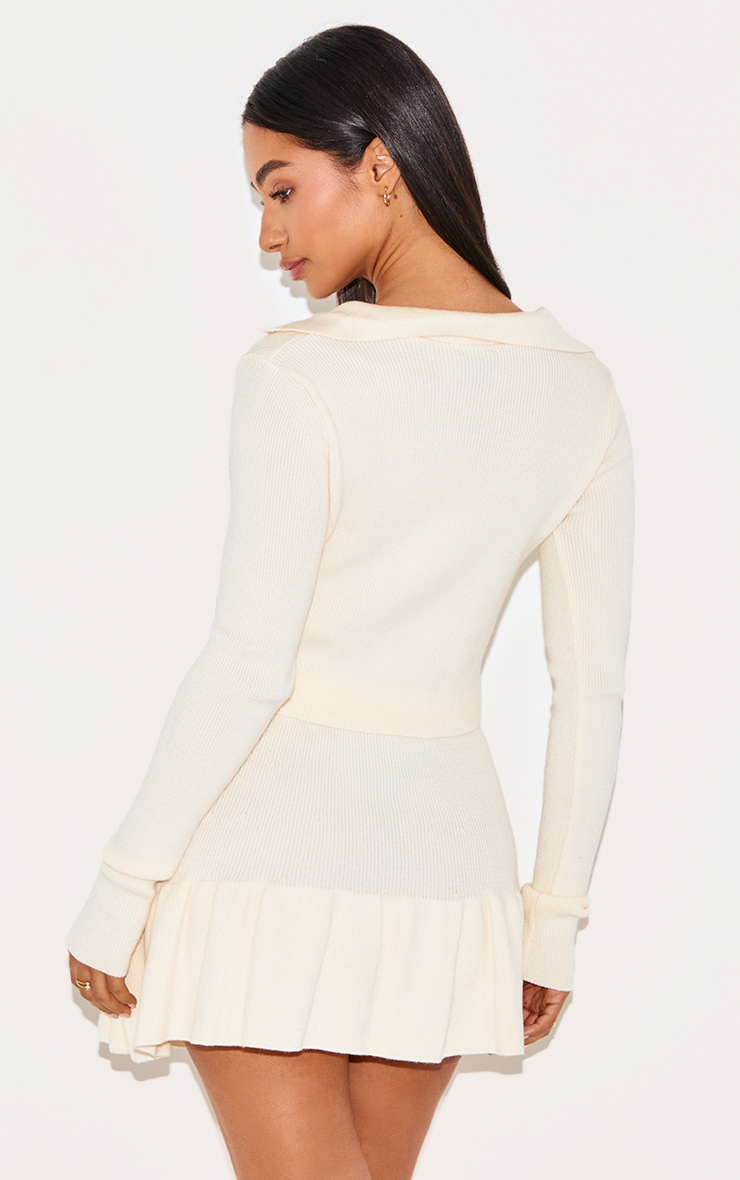 Petite Cream Knitted Button Up Cardigan image 2