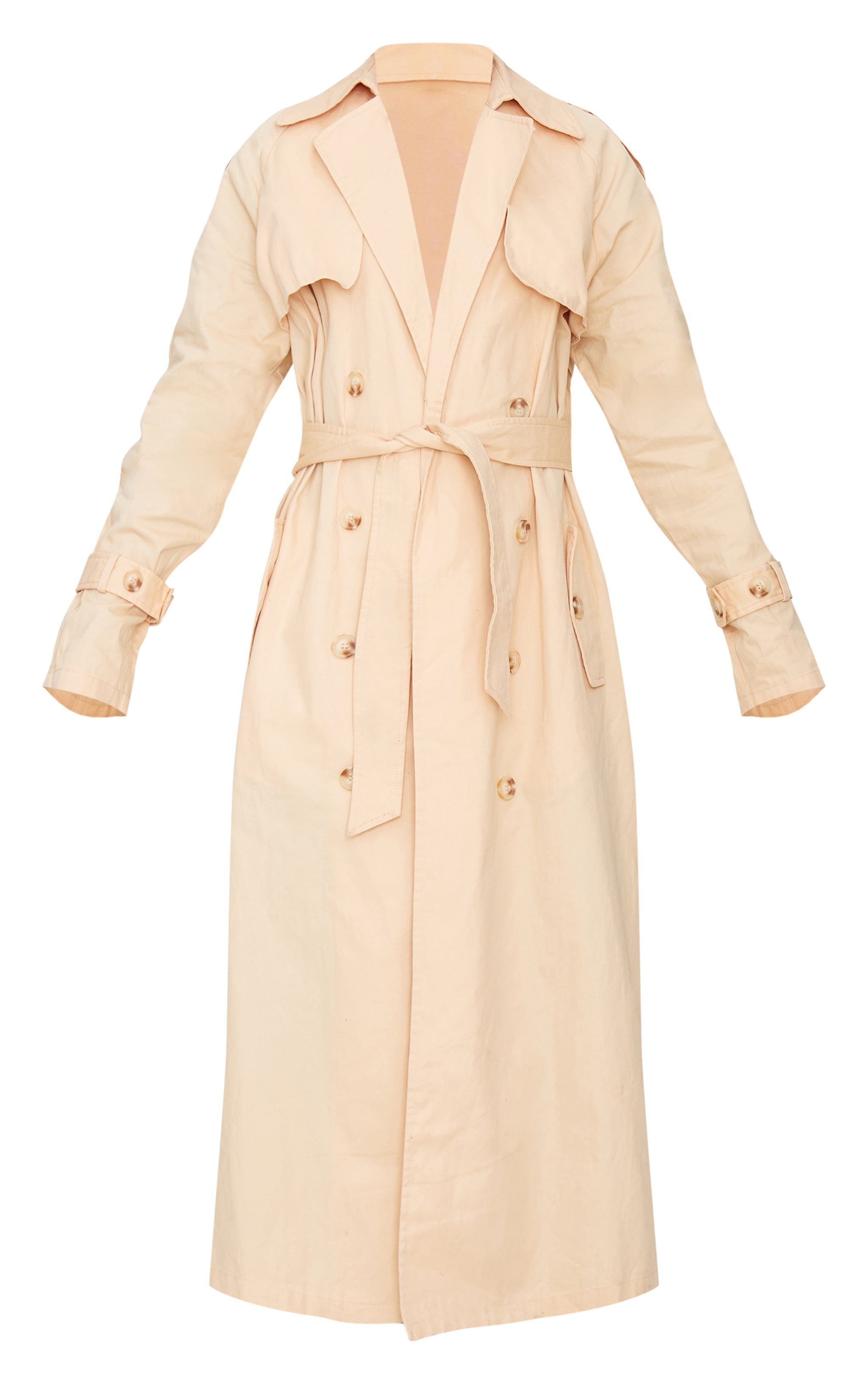 Sand Panel Detail Belted Trench Coat image 5
