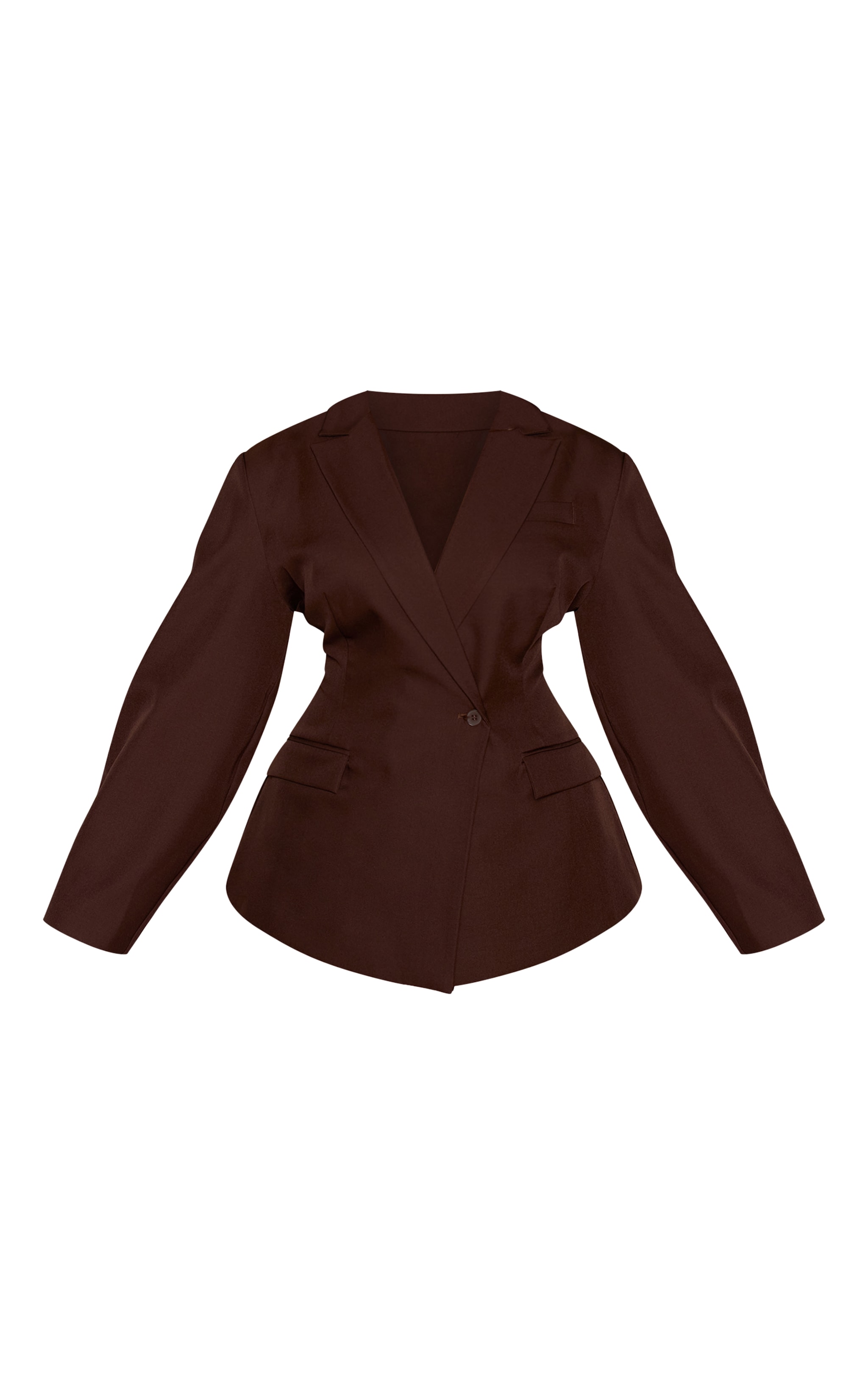 Plus Chocolate Asymmetric Detail Cocoon Sleeve Blazer image 5