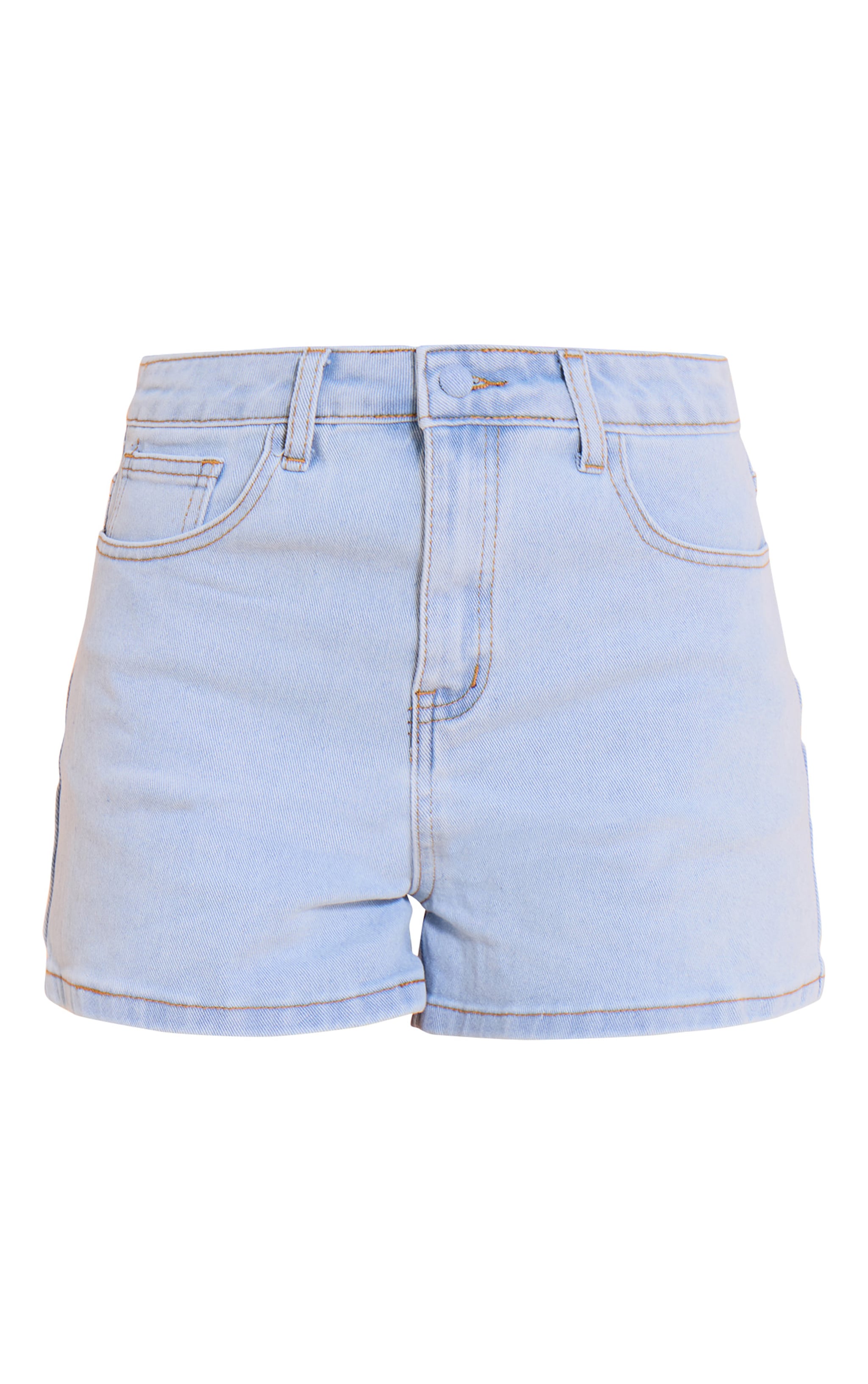 Petite Light Blue Stretch Denim High Waisted Shorts image 6