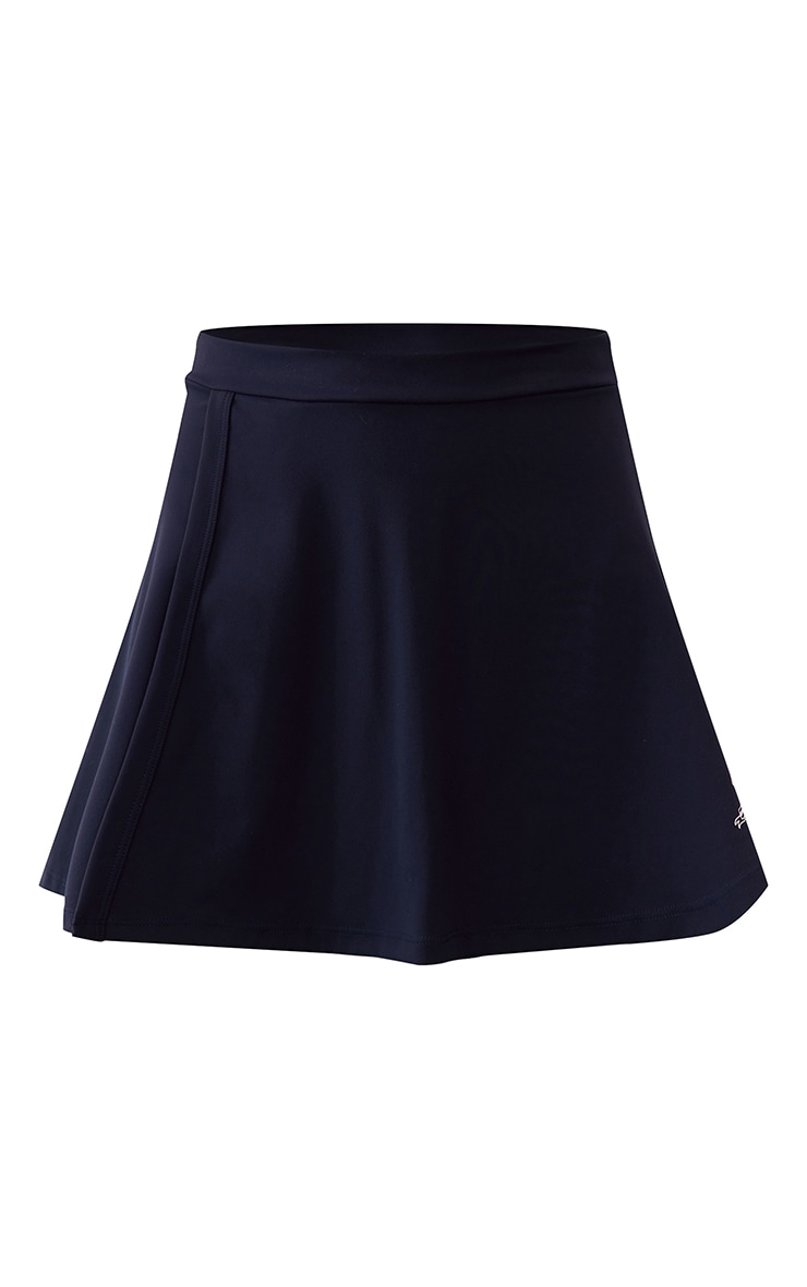 Navy Printed Sculpt Contrast Detail Gym Skort image 5