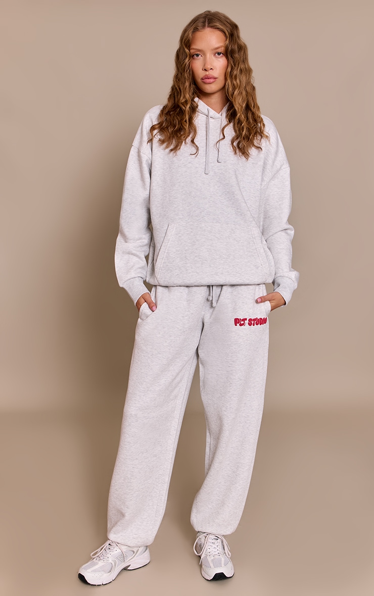 Ash Grey PLT Studio Print Cuffed Track Pants