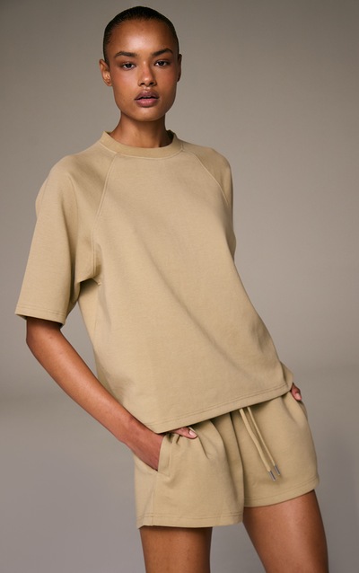 Sage Embroidered Interlock Boxy Tee