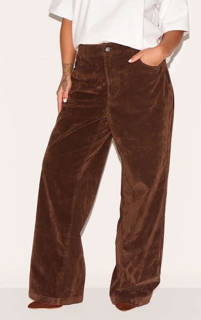 Chocolate Faux Suede Trousers
