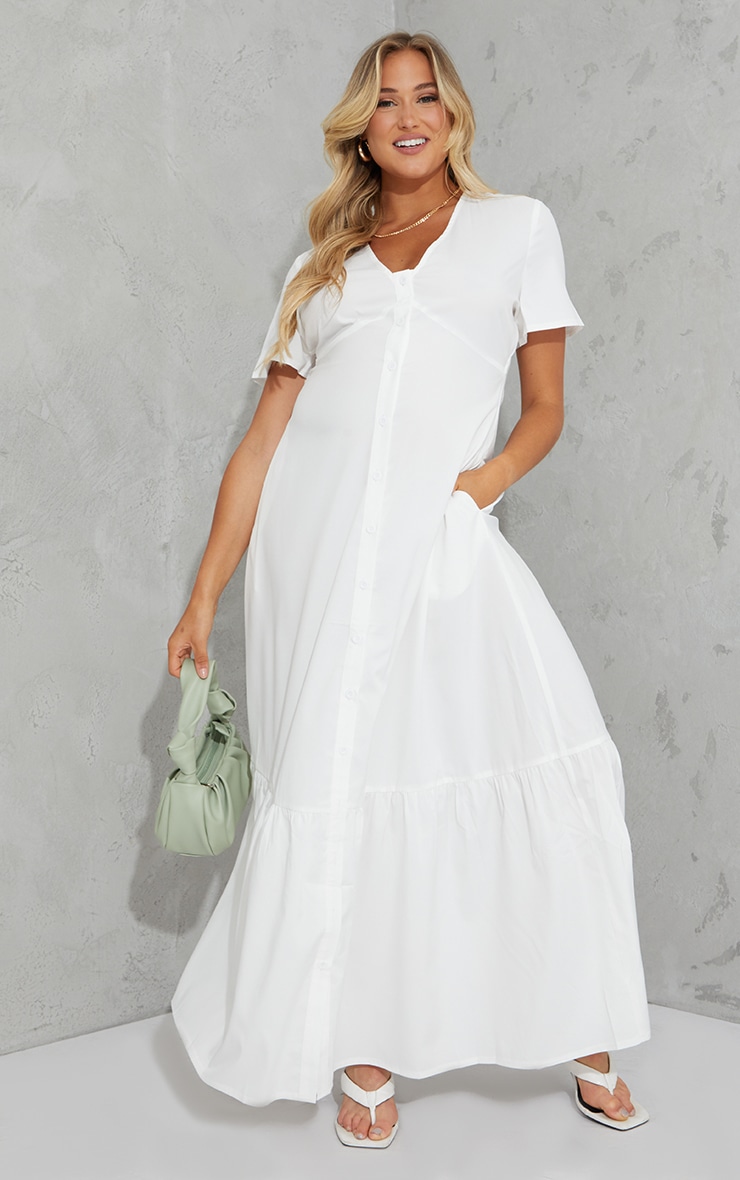 plus size white maternity maxi dress