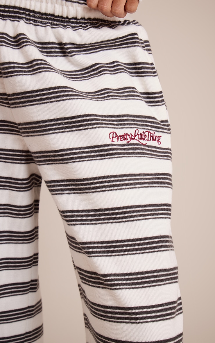 Tall Monochrome Striped Soft Wide Leg Sweatpants image 4