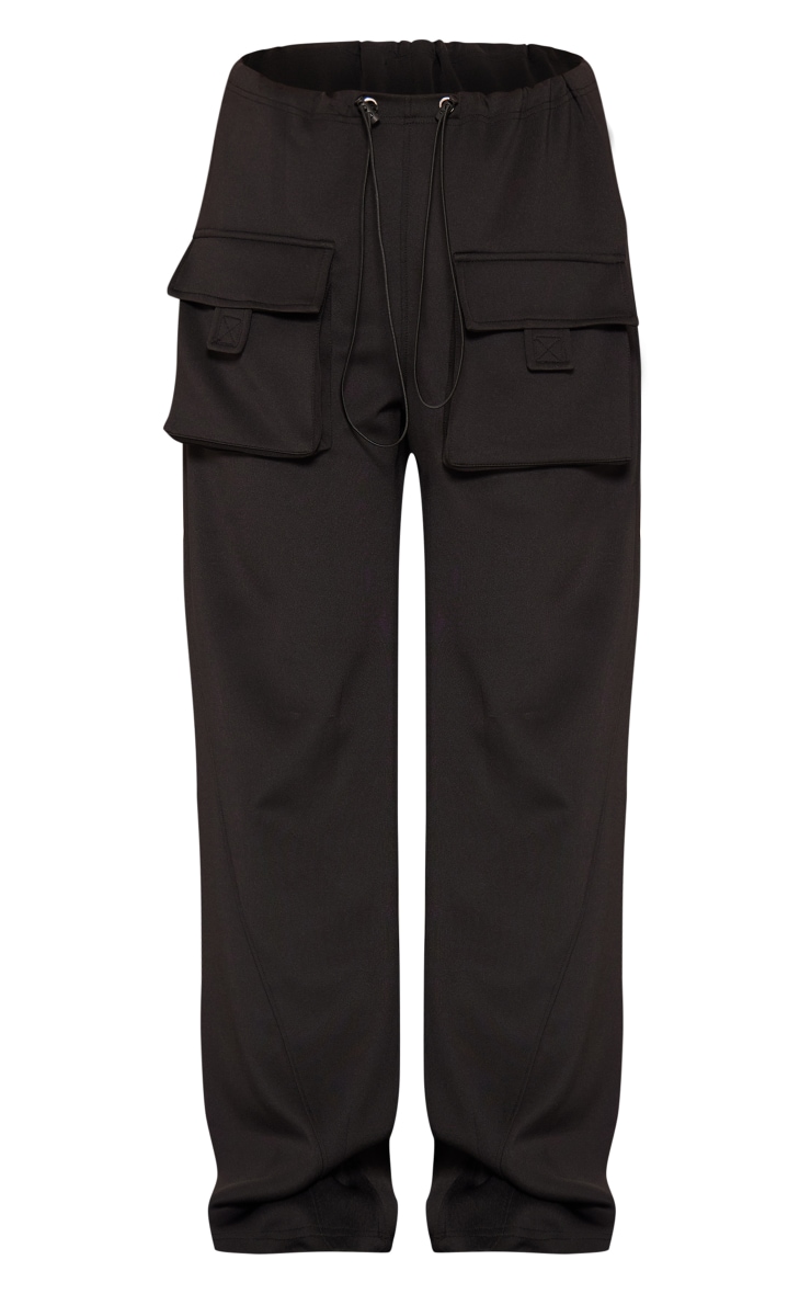 Tall Black Scuba Pocket Detail Cargo Pants image 5