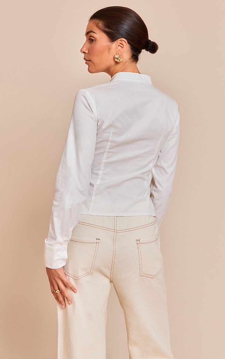 Petite White Zip Up Shirt image 2
