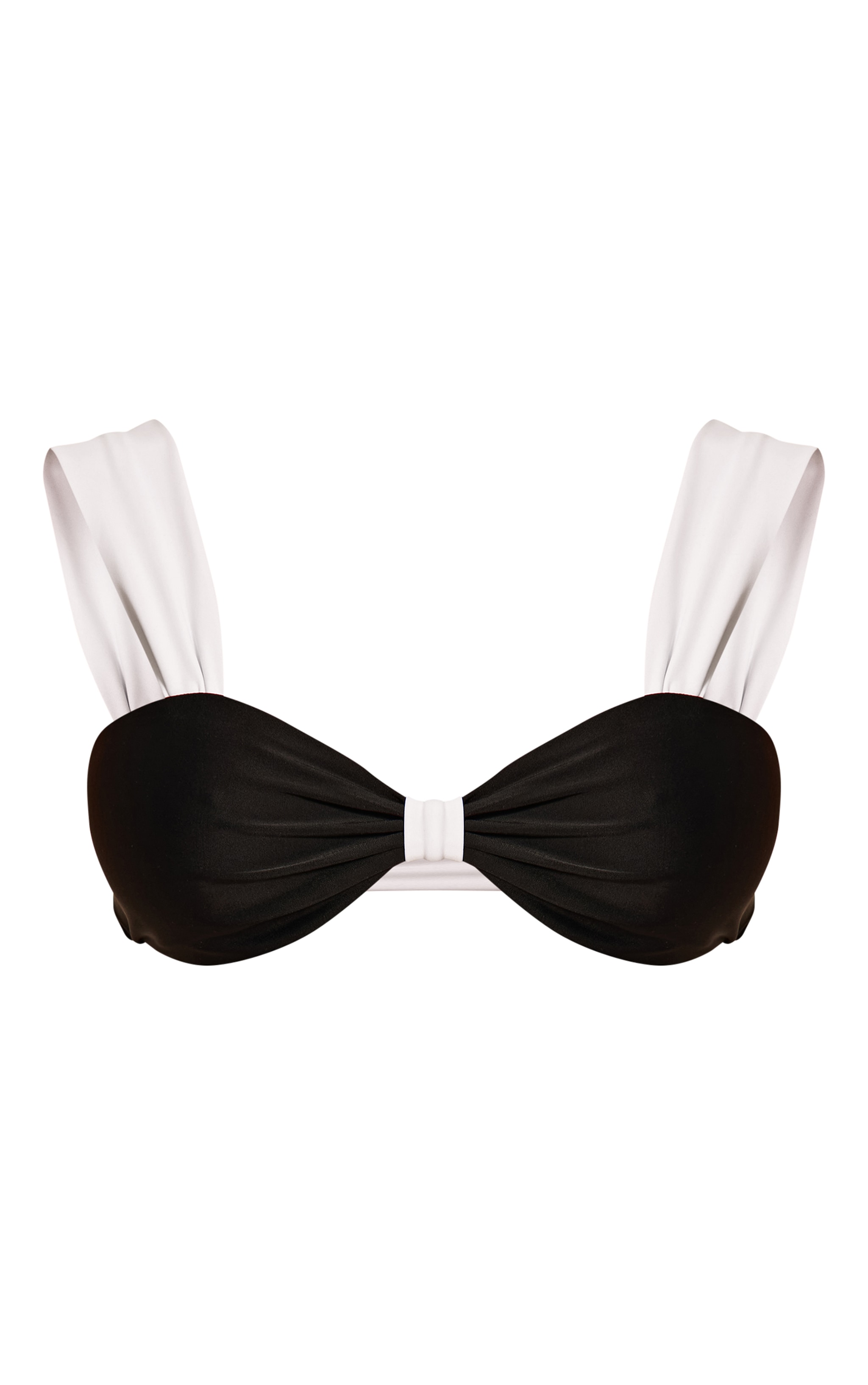 Black Contrast Wide Strap Bikini Top image 5