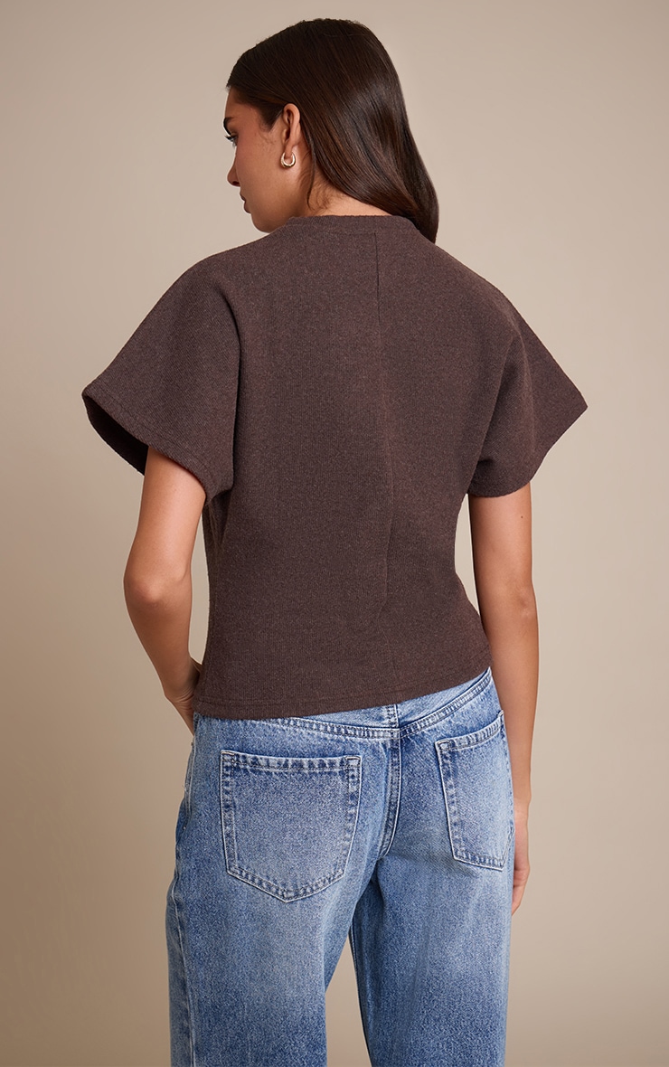 Chocolate Heavy Rib Cinched Waist T Shirt  image 2