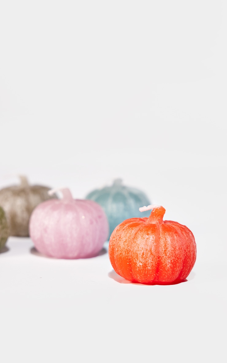 Country Living Set of 6 Coloured Pumpkin Candles image 3