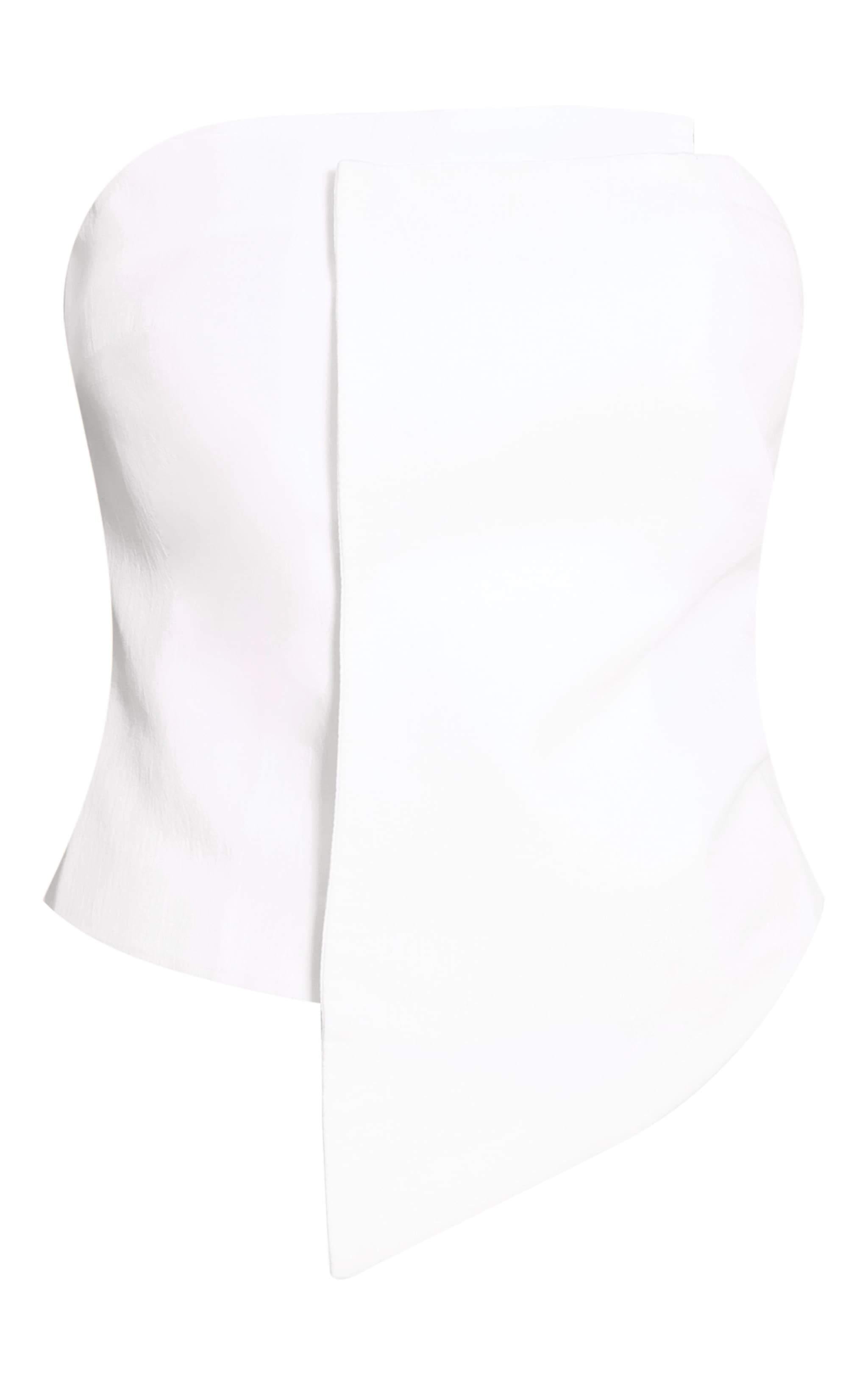 Petite Cream Asymmetric Bandeau Popper Top image 5