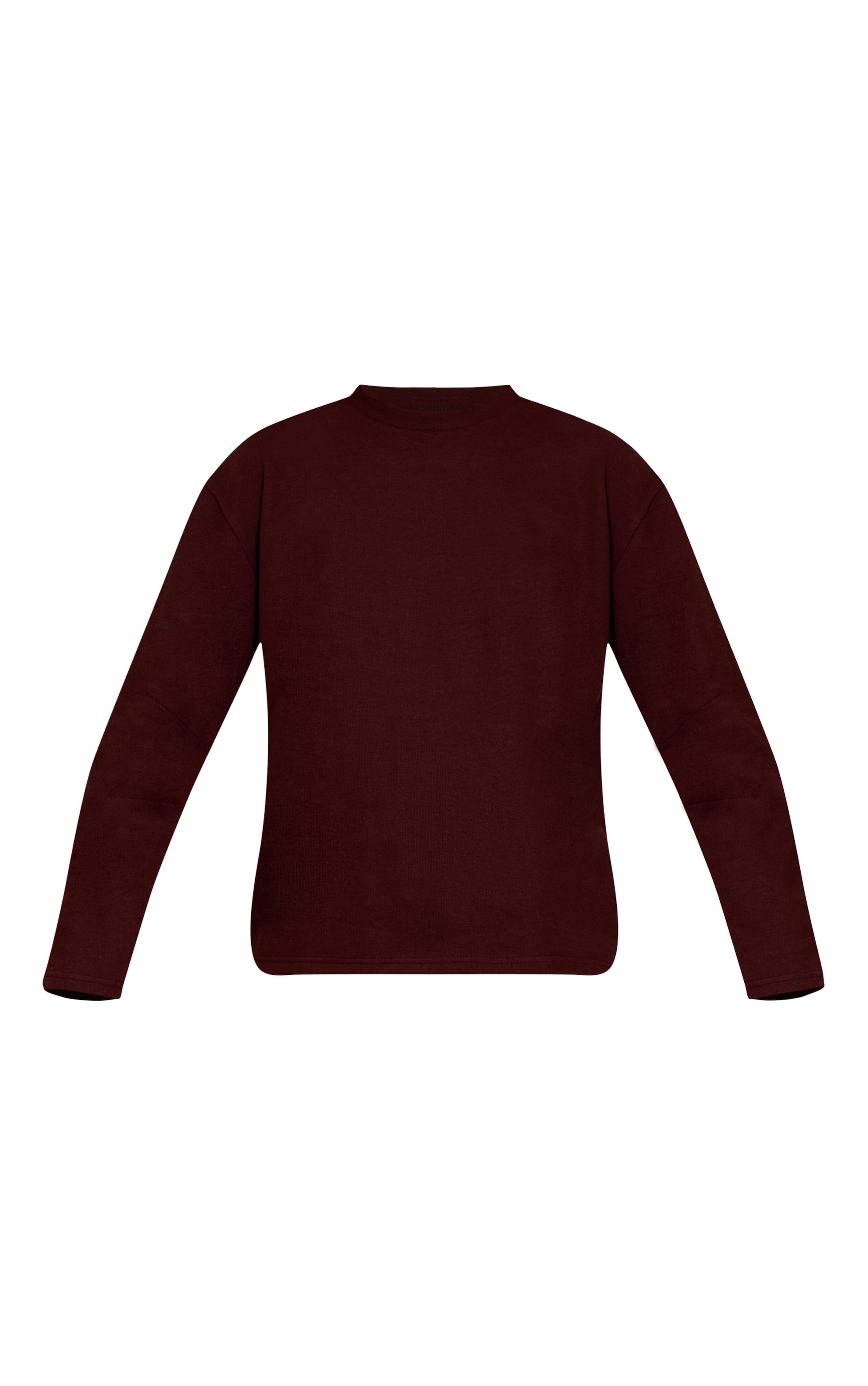 Sweat brossé côtelé chocolat à manches longues image 5