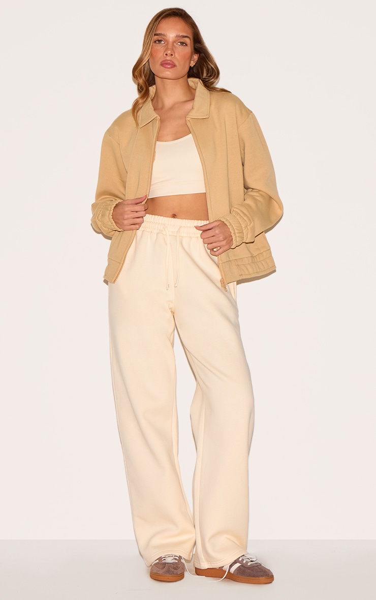 Stone Zip Through Collared Sweatshirt image 1