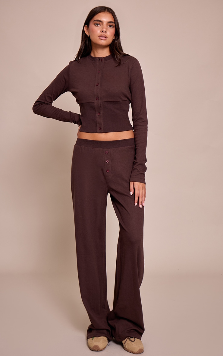 Dark Brown Super Soft Wide Leg Pants image 2
