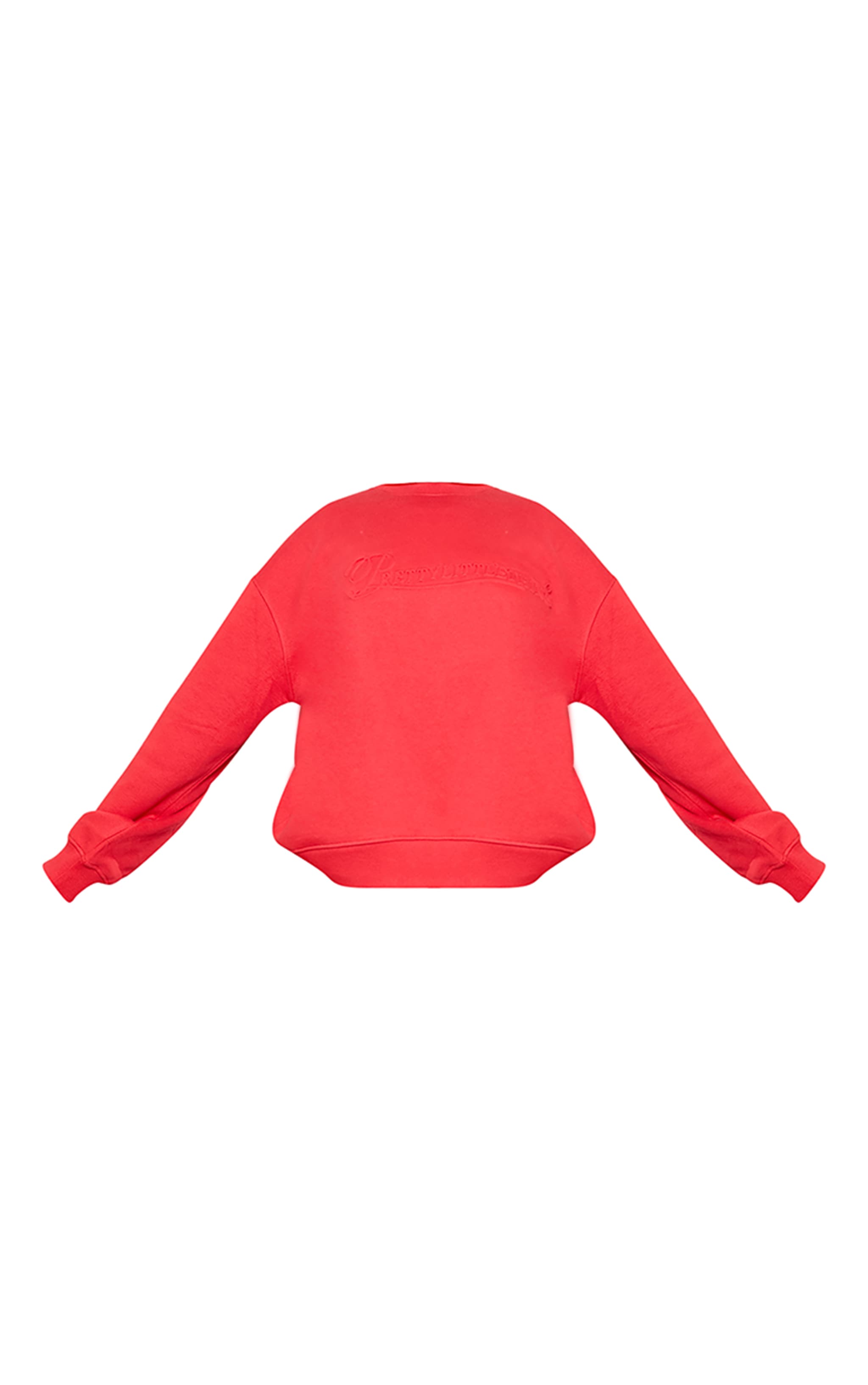 Plus Red Embossed Graphic Oversized Sweatshirt image 5