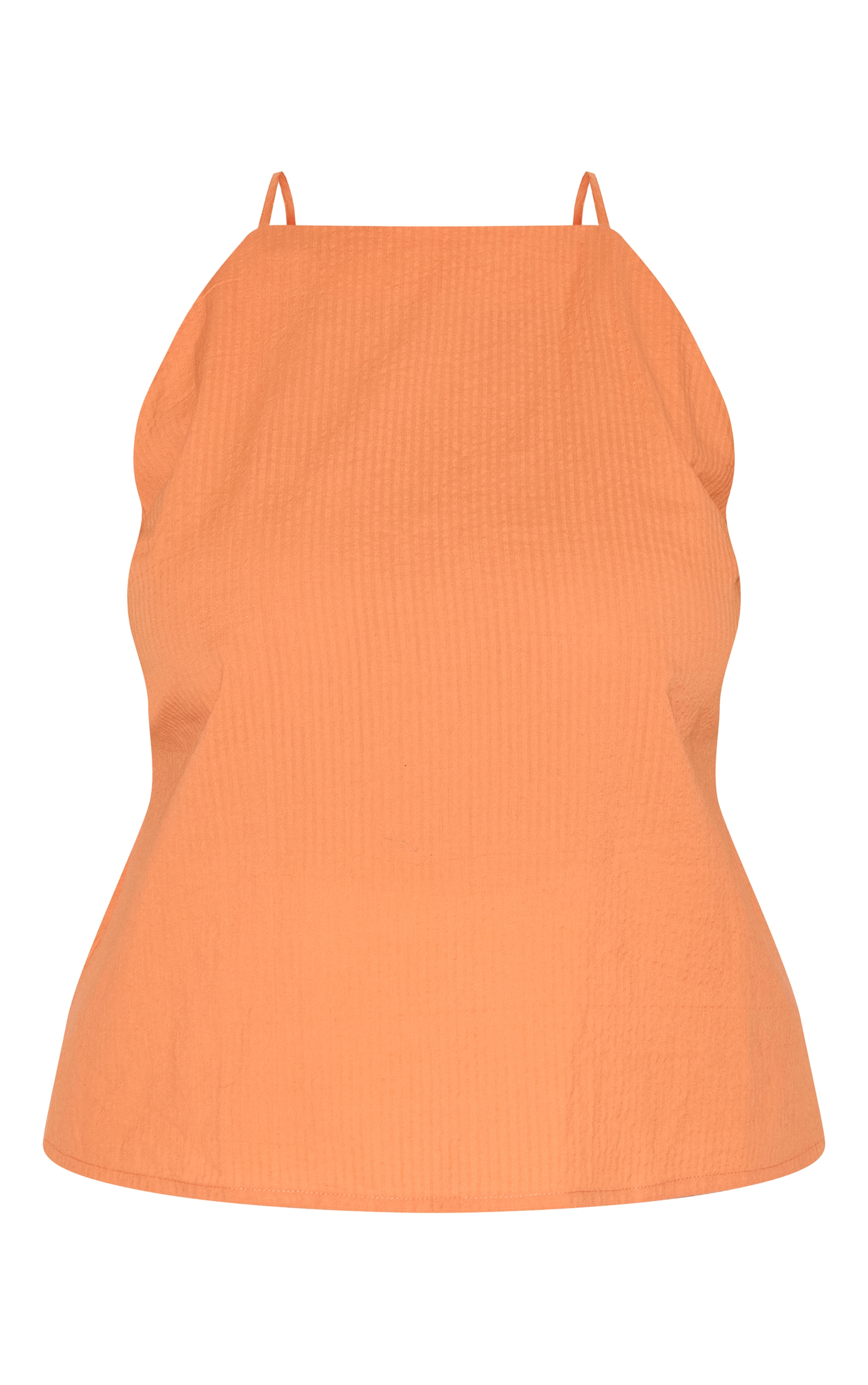 Plus Orange Textured Boatneck Tie Back Top image 5