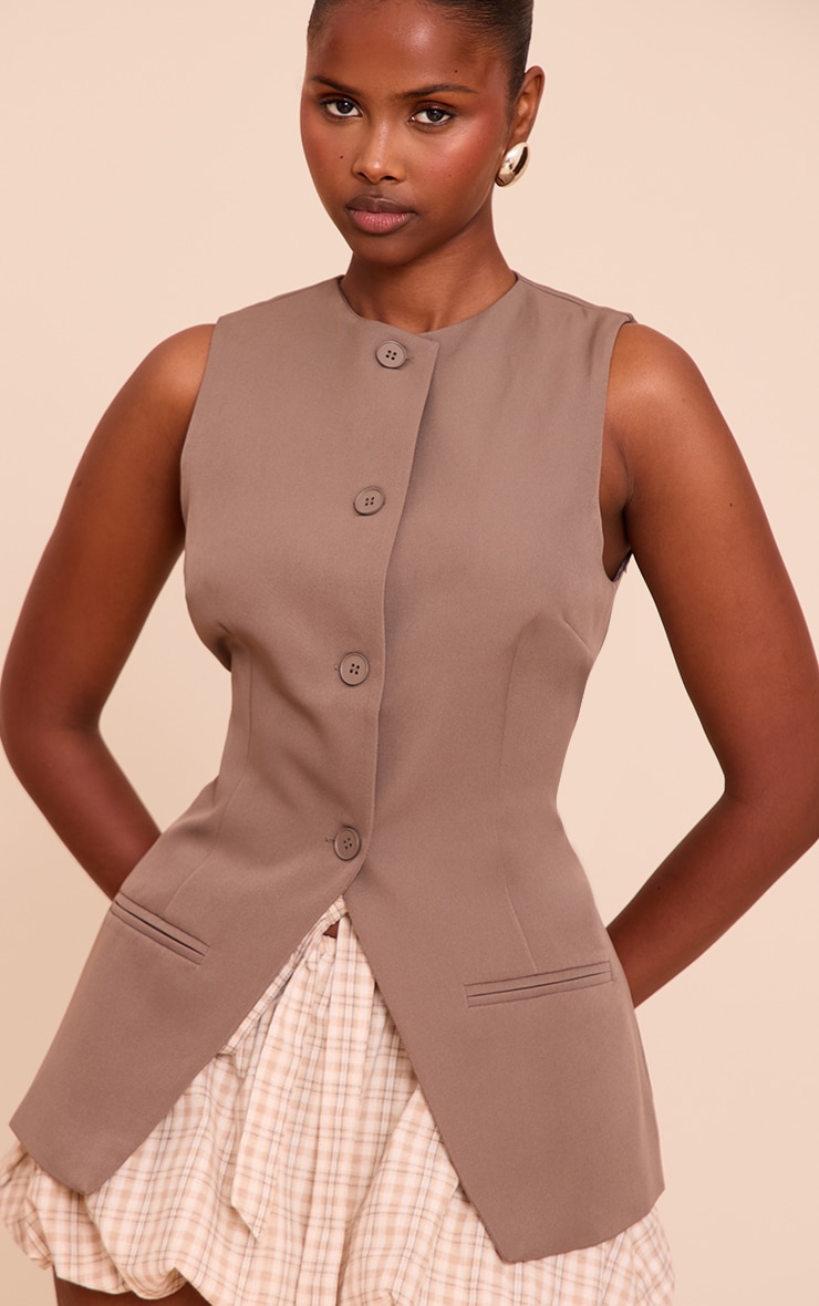 Mushroom Button Up Sleeveless Vest image 1