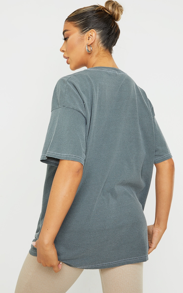 Black Montana Logo Oversized Washed T Shirt image 2