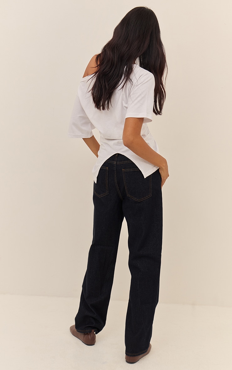 Dark Indigo High Waist Straight Leg Jeans image 3
