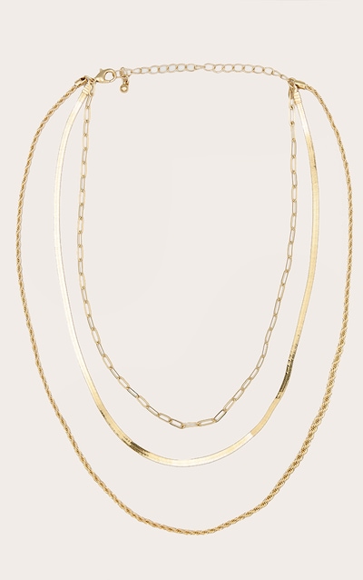 Gold Snake Chain Rope Layered Necklace
