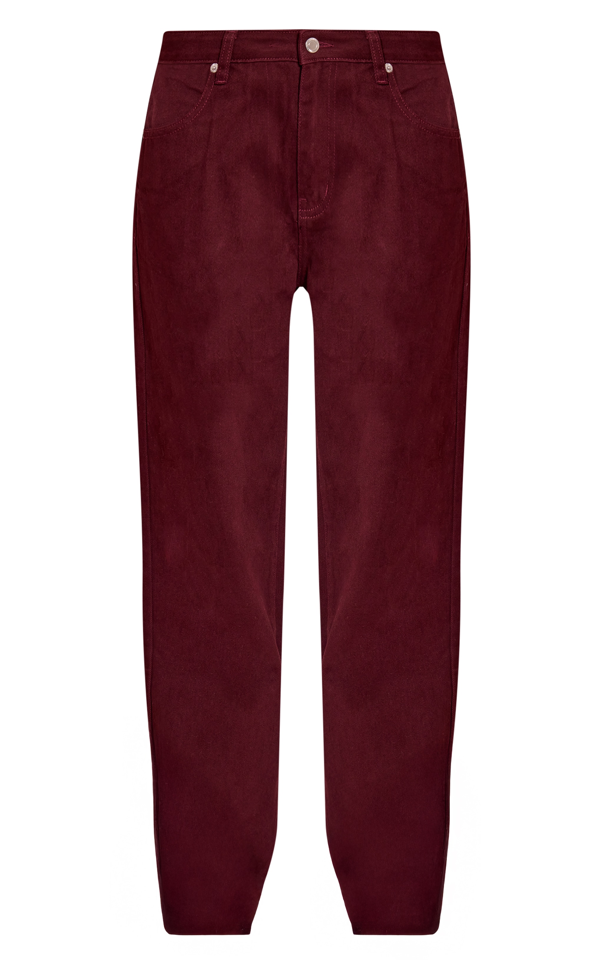 Dark Burgundy Mid Rise Straight Leg Jeans image 5