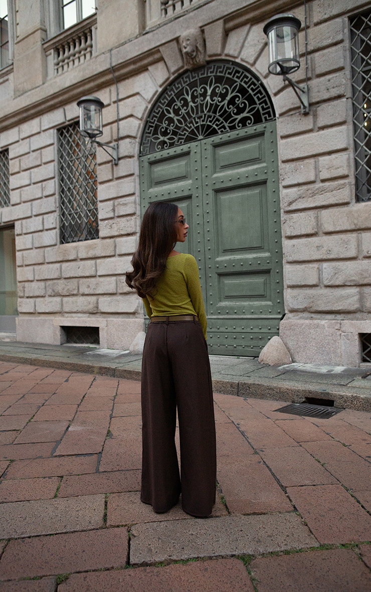 Olive Towelling Fine knit Top