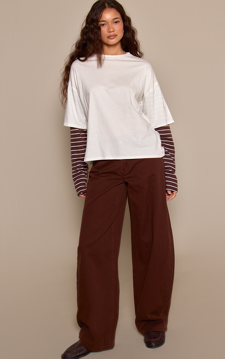 Chocolate Low Rise Barrel Jeans