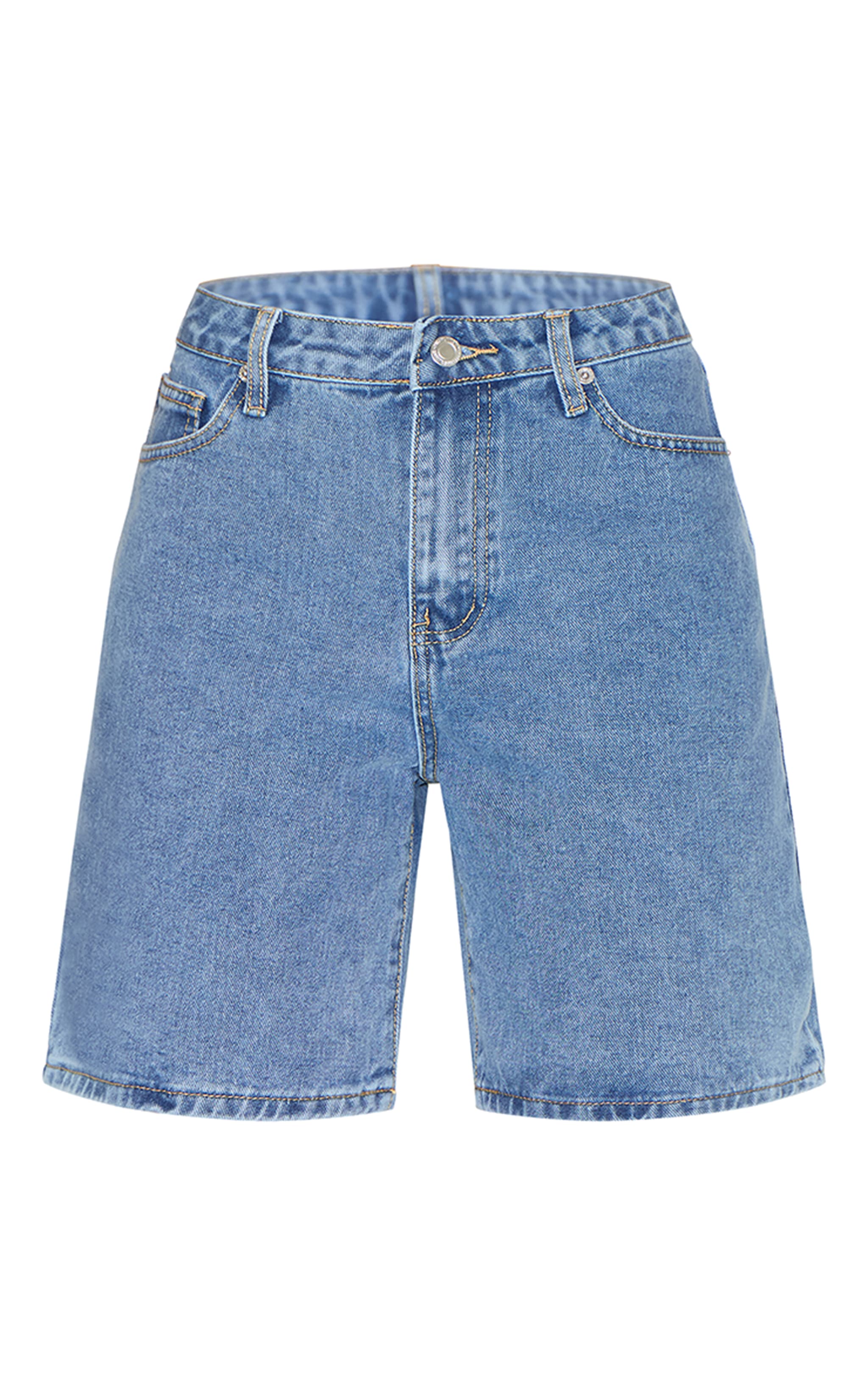 Mid Blue Wash Low Rise Denim Jorts image 6