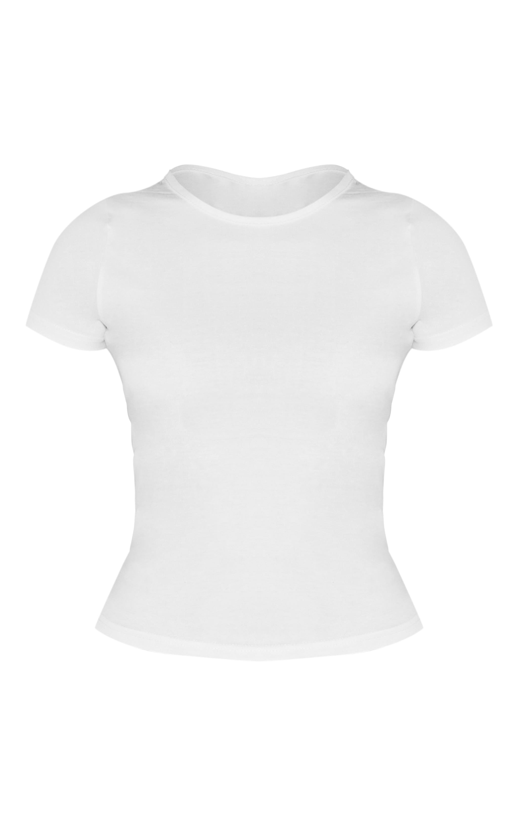Petite White Premium Cotton Cap Sleeve T-shirt image 5